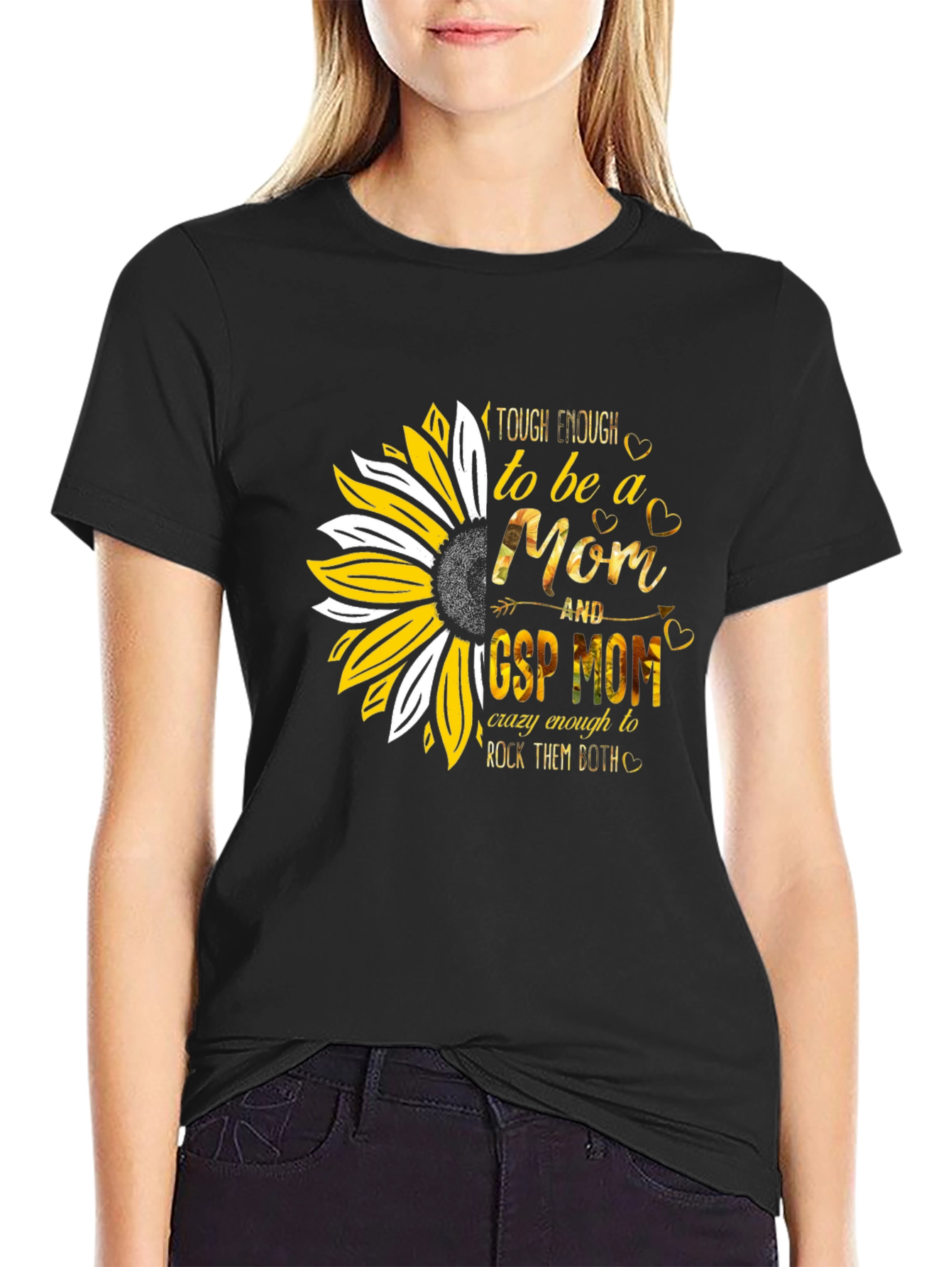 Tough Enough Mom T-Shirt: Sunflower GSP Design