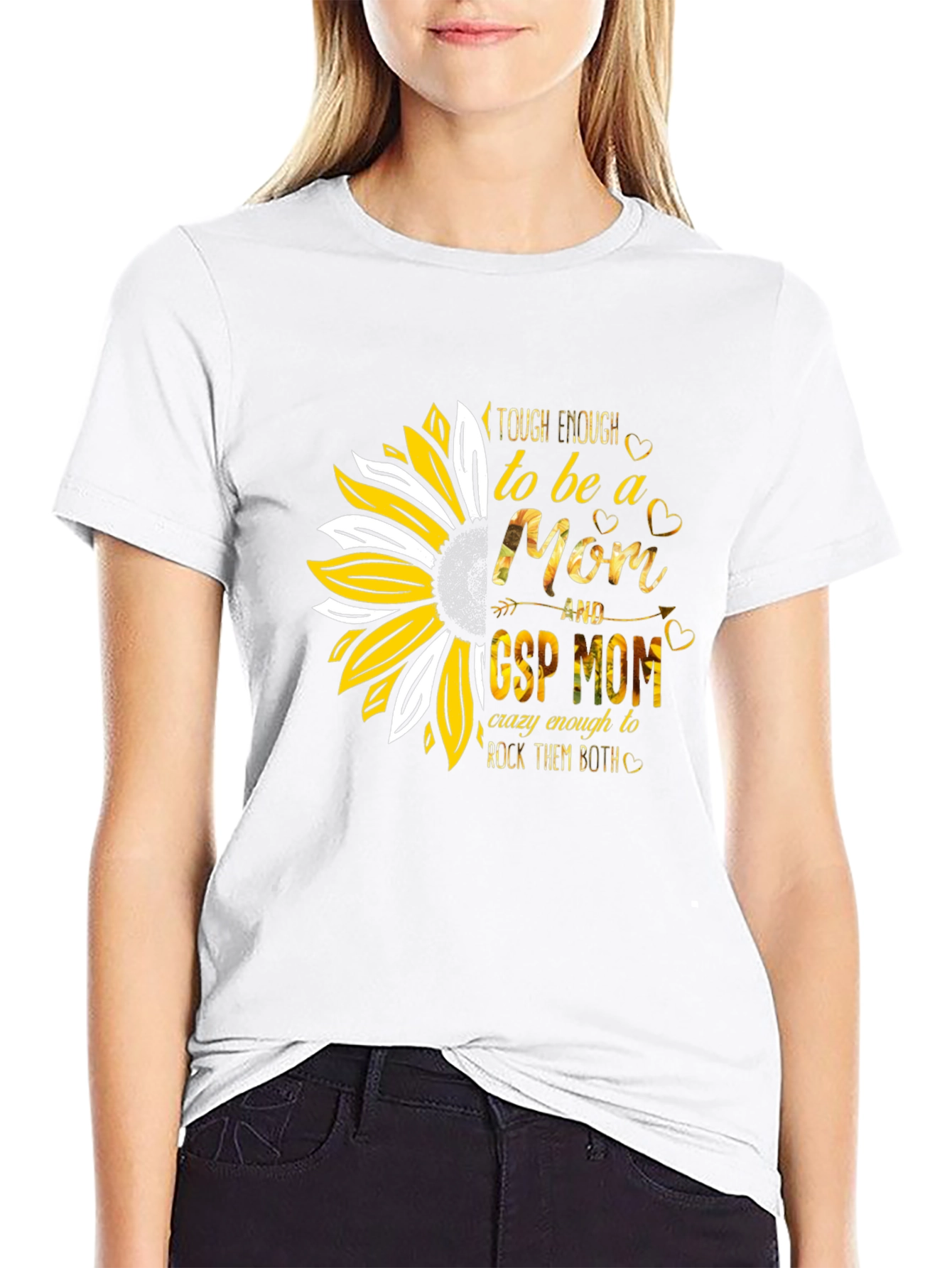 Tough Enough Mom T-Shirt: Sunflower GSP Design