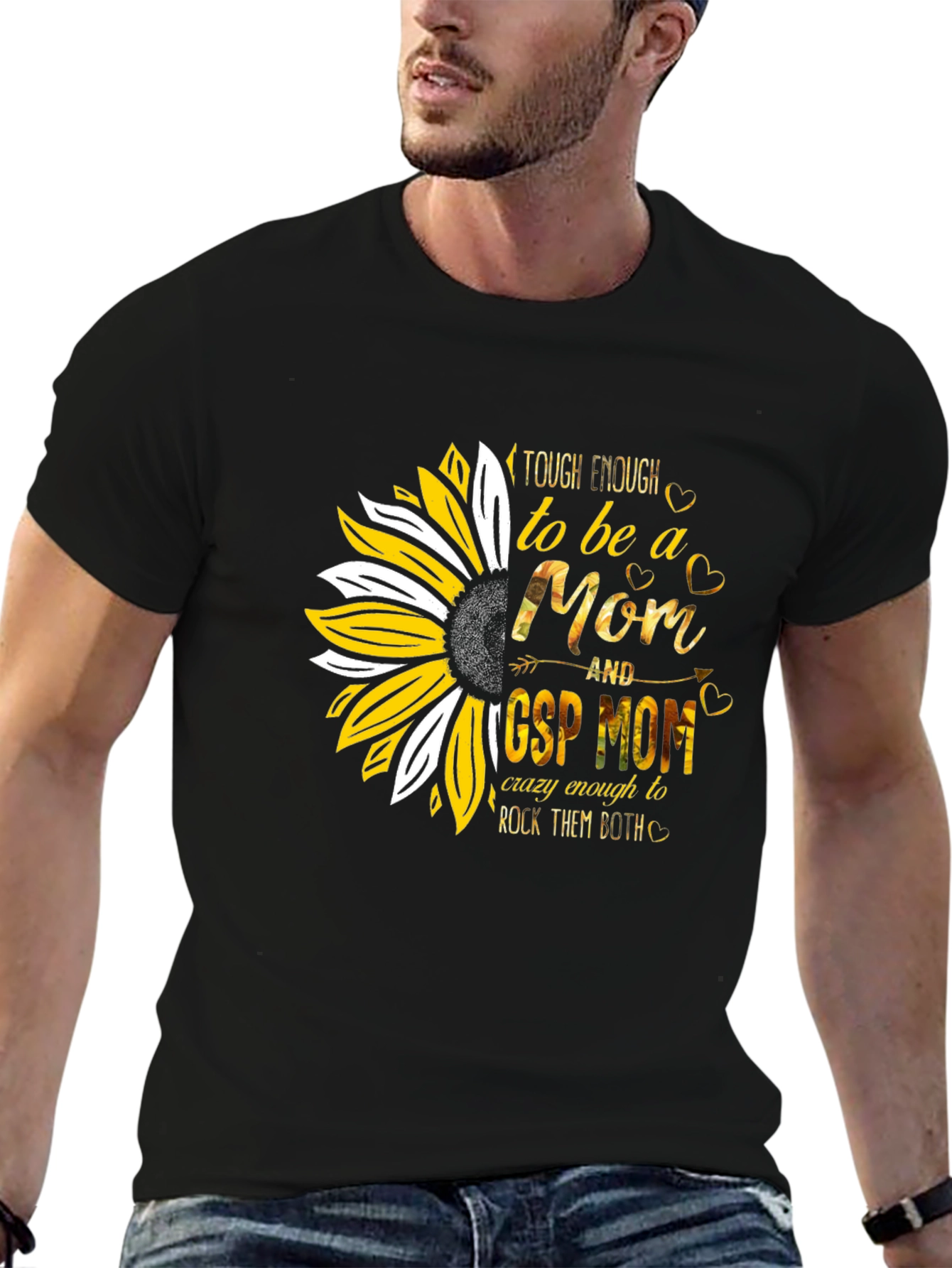 Tough Enough Mom T-Shirt: Sunflower GSP Design