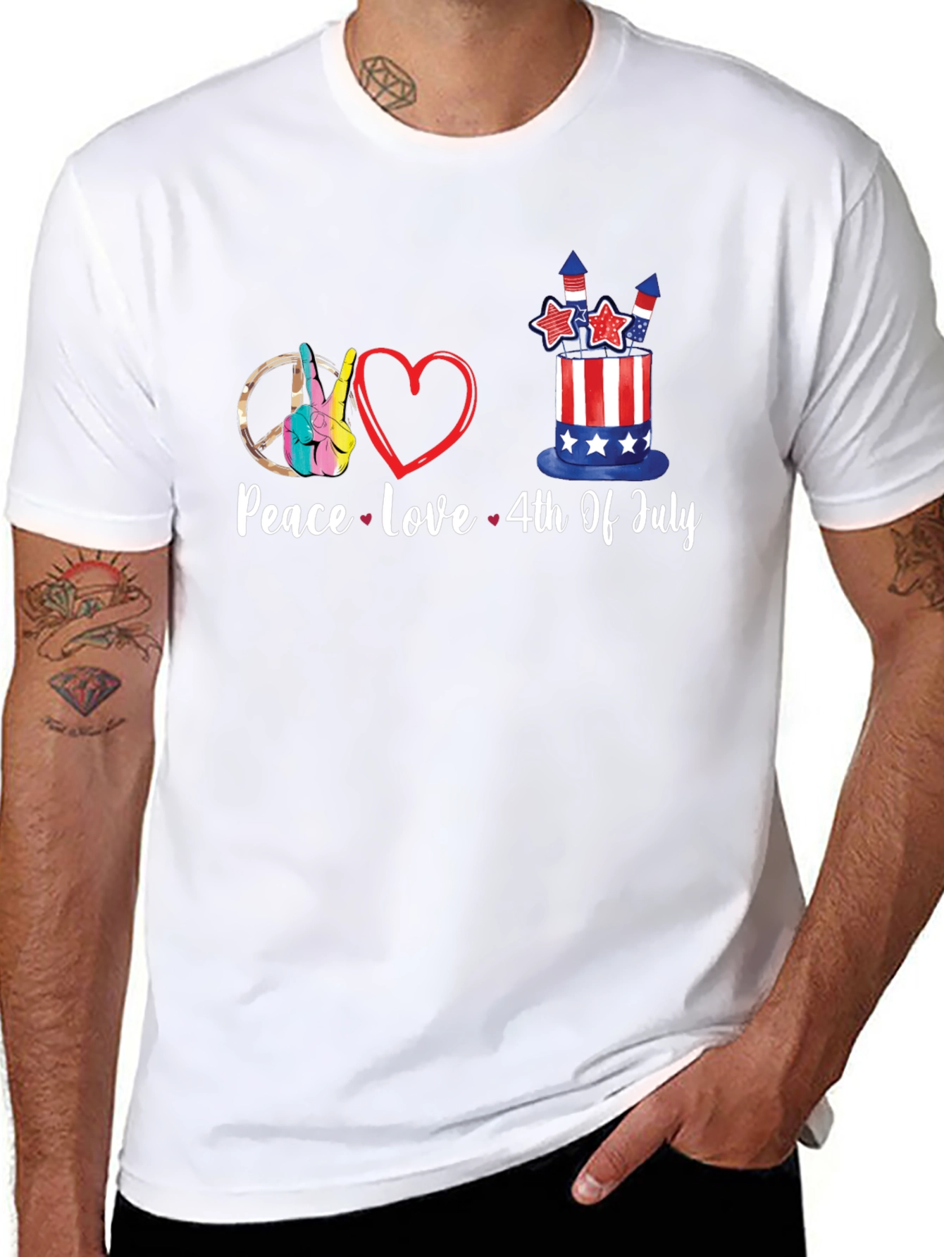 Peace Love 4th Of July Graphic Tee