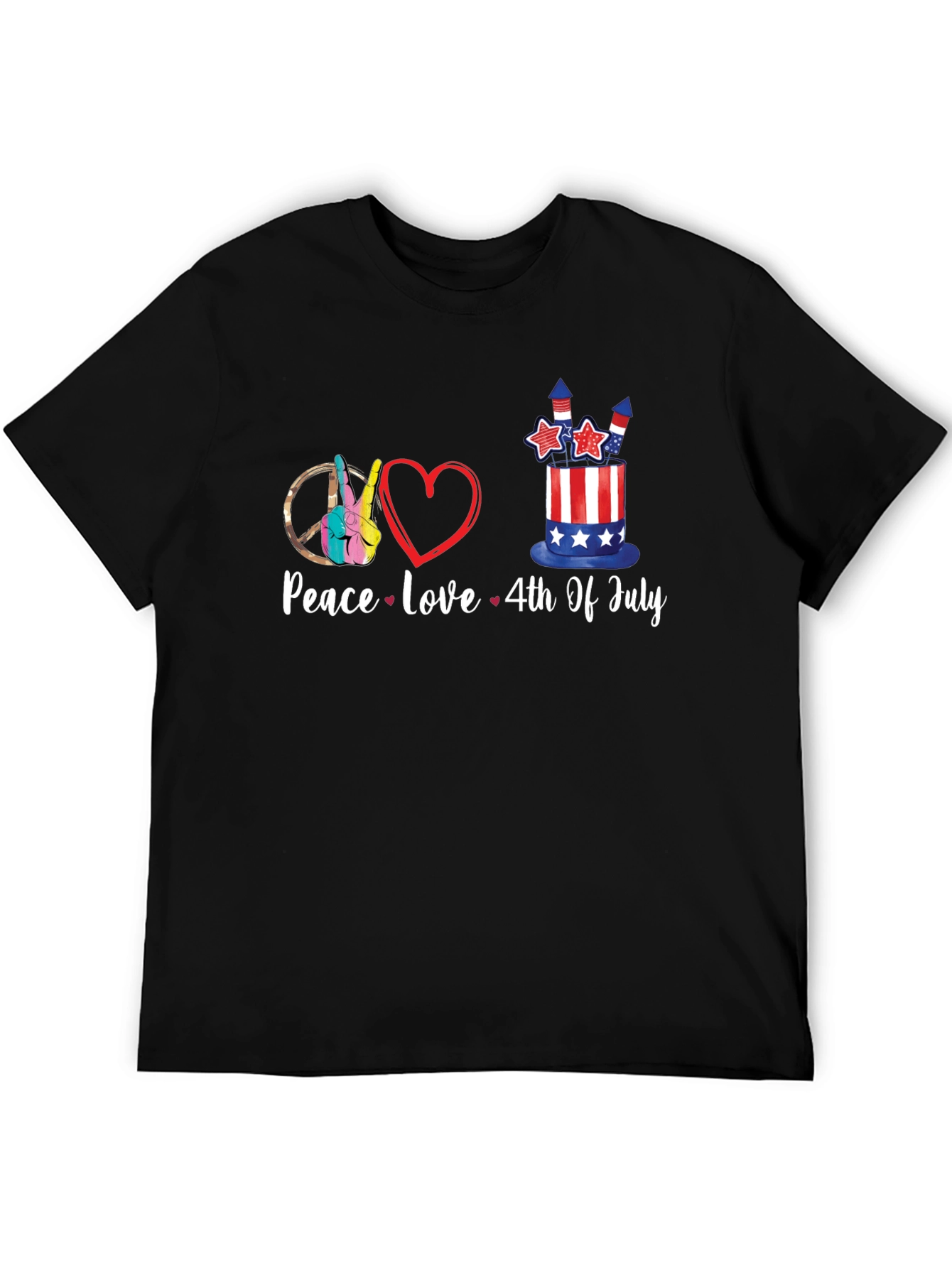 Peace Love 4th Of July Graphic Tee