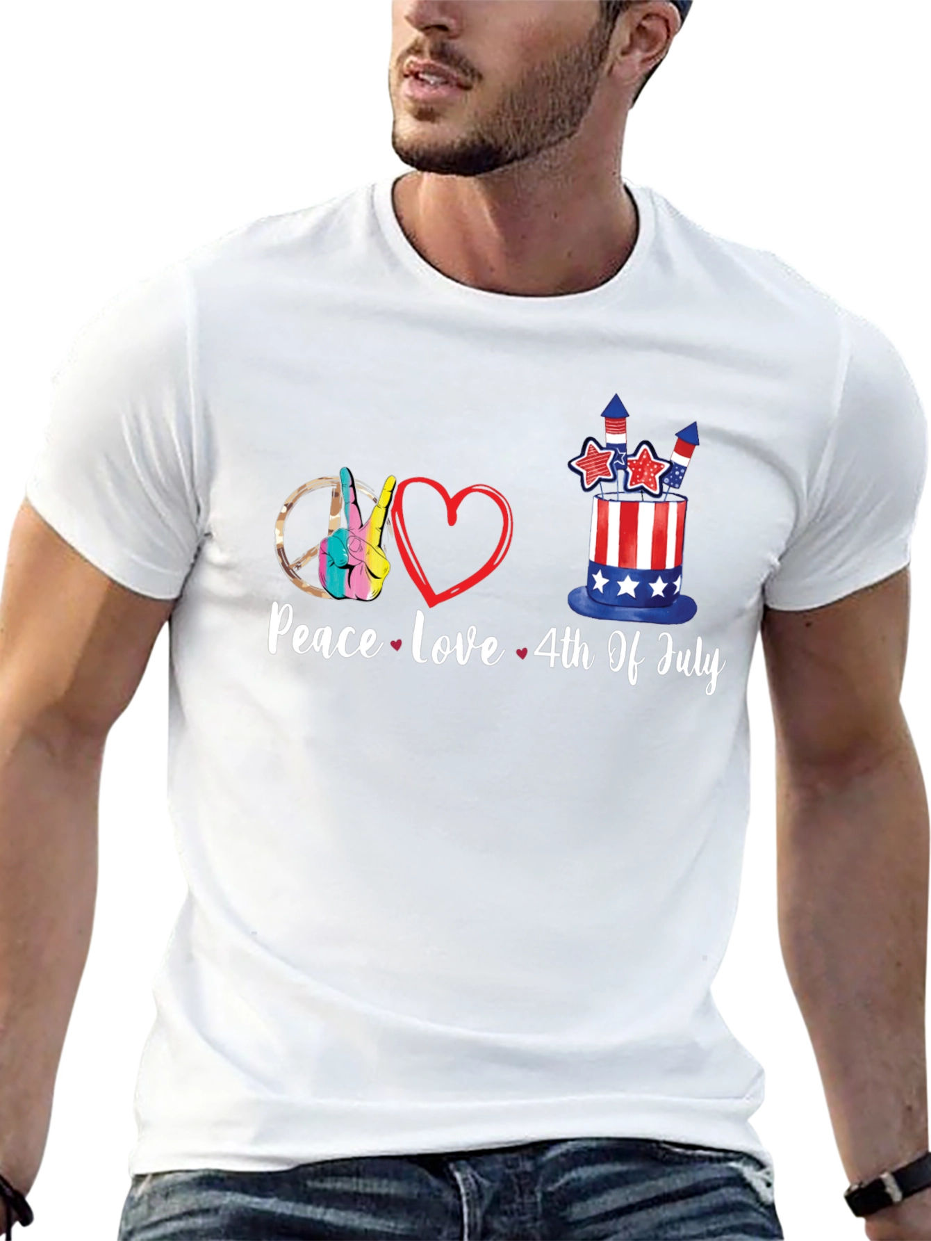 Peace Love 4th Of July Graphic Tee