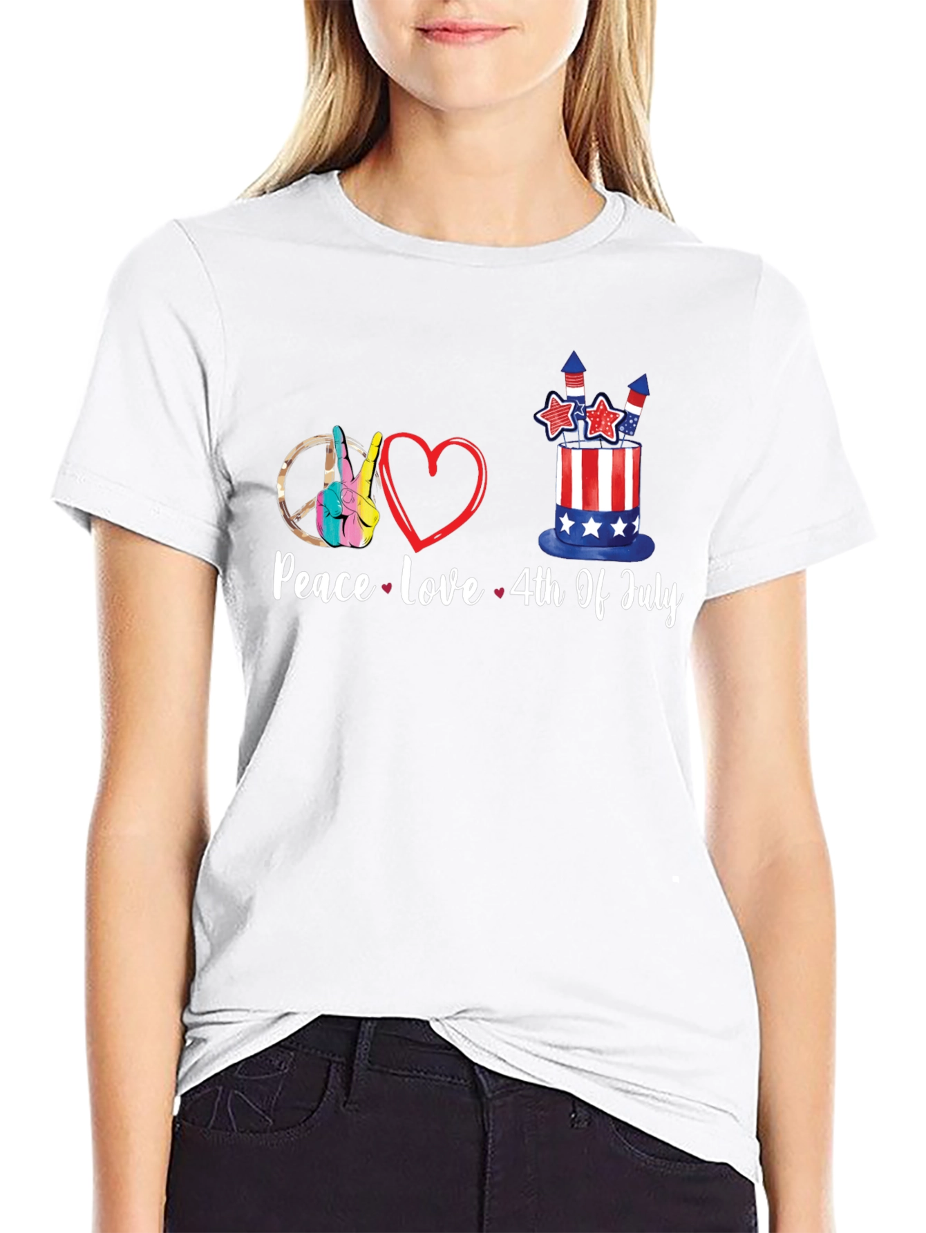 Peace Love 4th Of July Graphic Tee