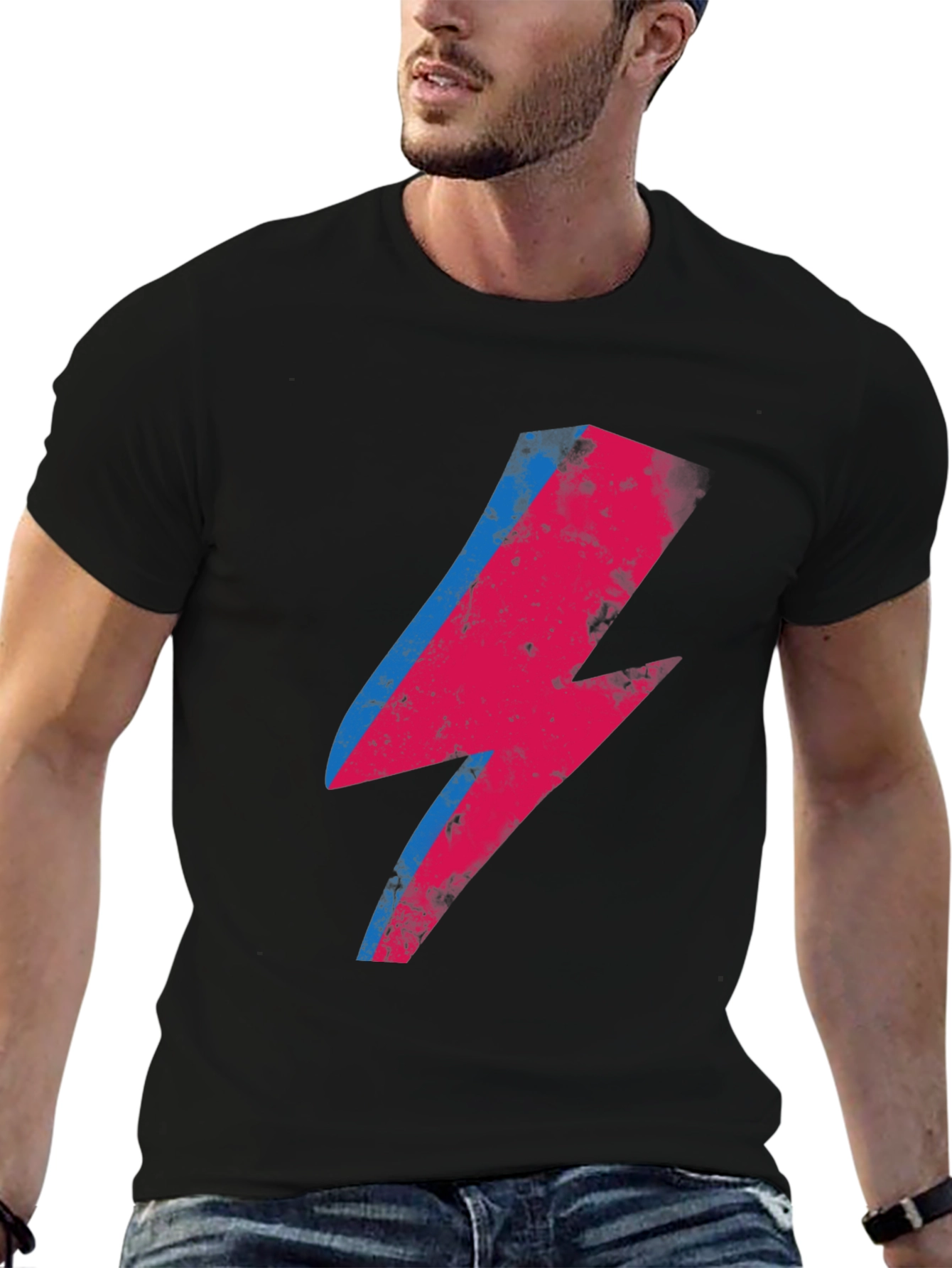 Ziggy Lightning Bolt Graphic Tee - Black