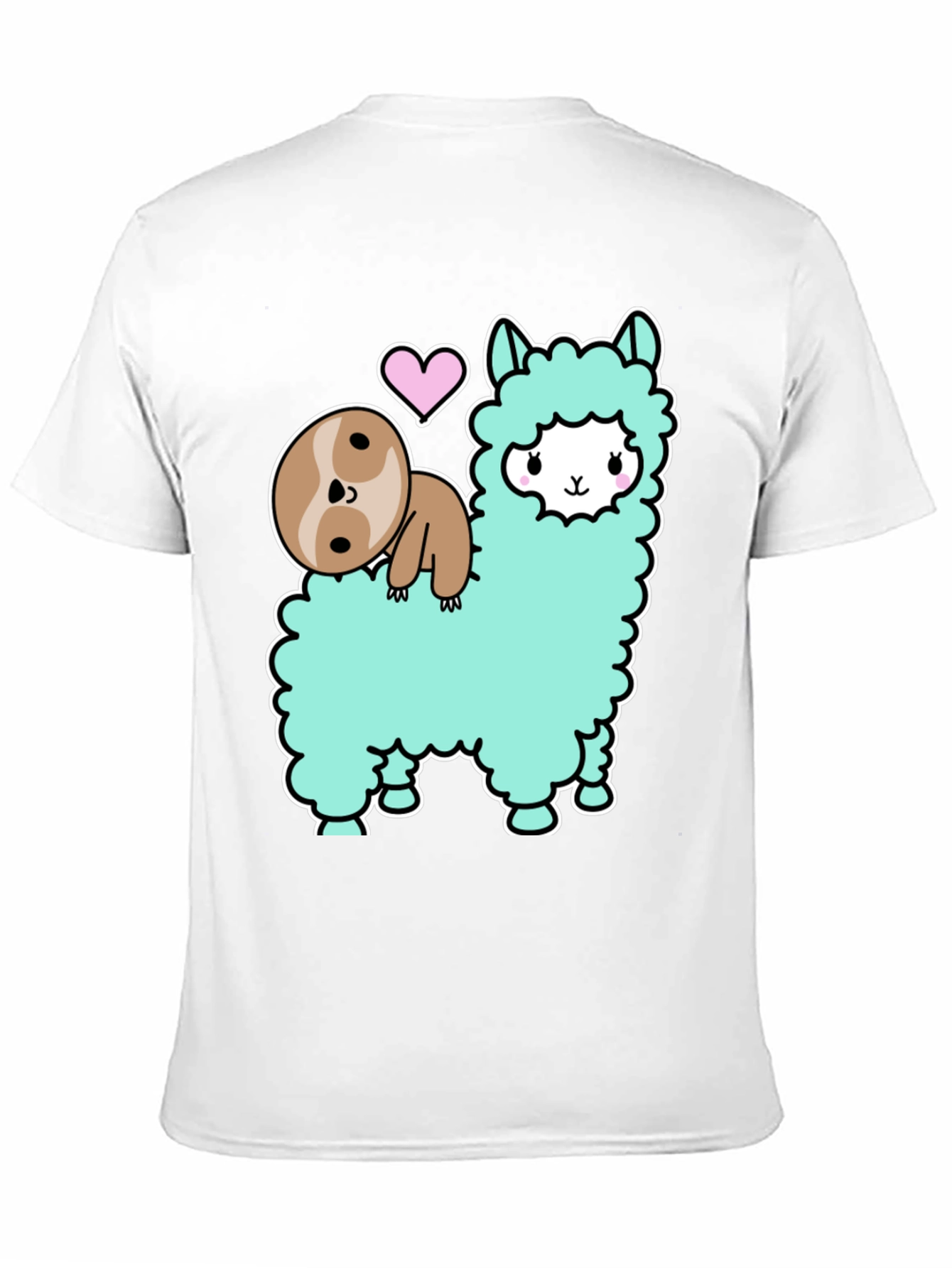 Cute Sloth and Llama Graphic T-Shirt