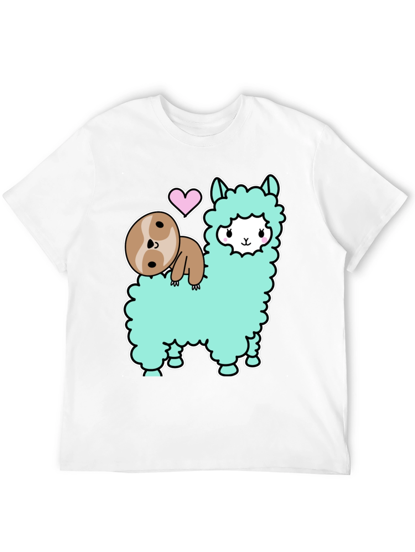 Cute Sloth and Llama Graphic T-Shirt