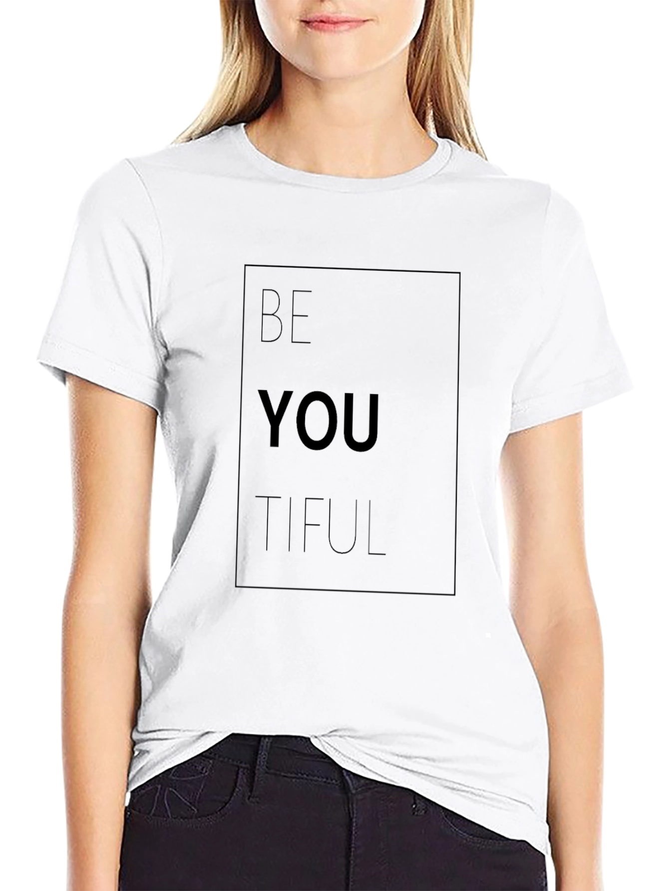 Be You Tiful Black Tee - Inspirational Graphic T-Shirt