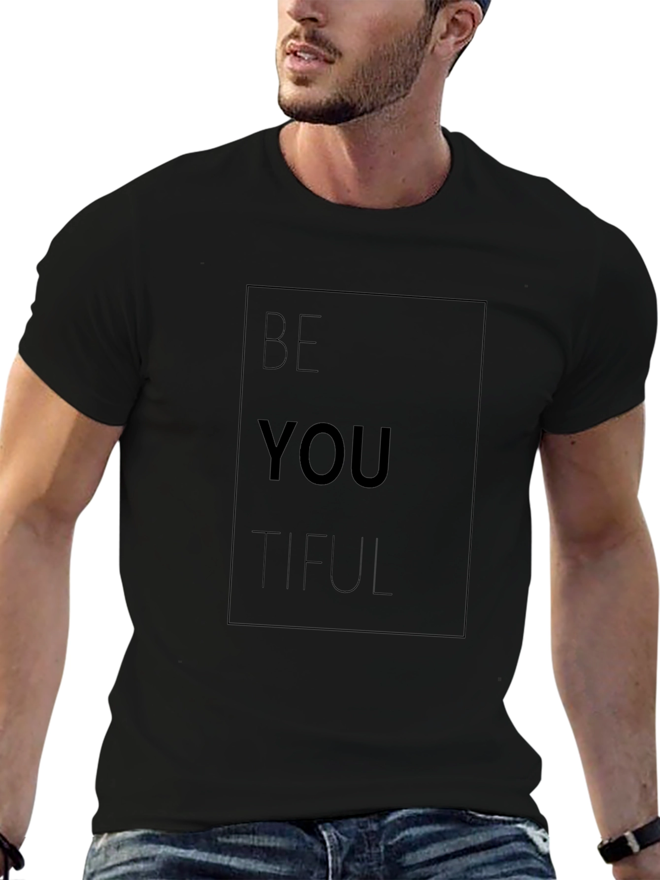 Be You Tiful Black Tee - Inspirational Graphic T-Shirt