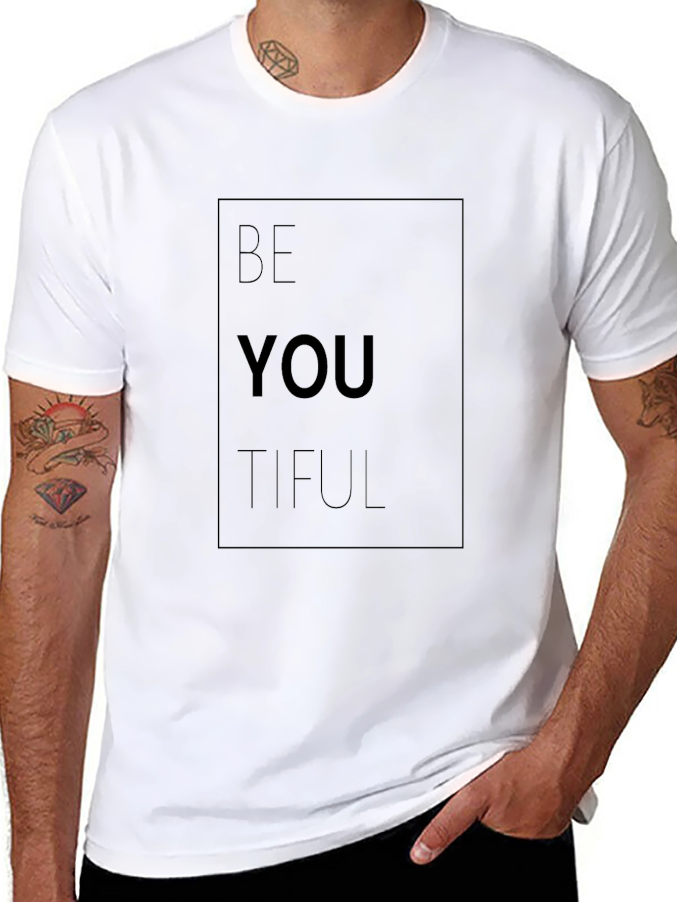 Be You Tiful Black Tee - Inspirational Graphic T-Shirt
