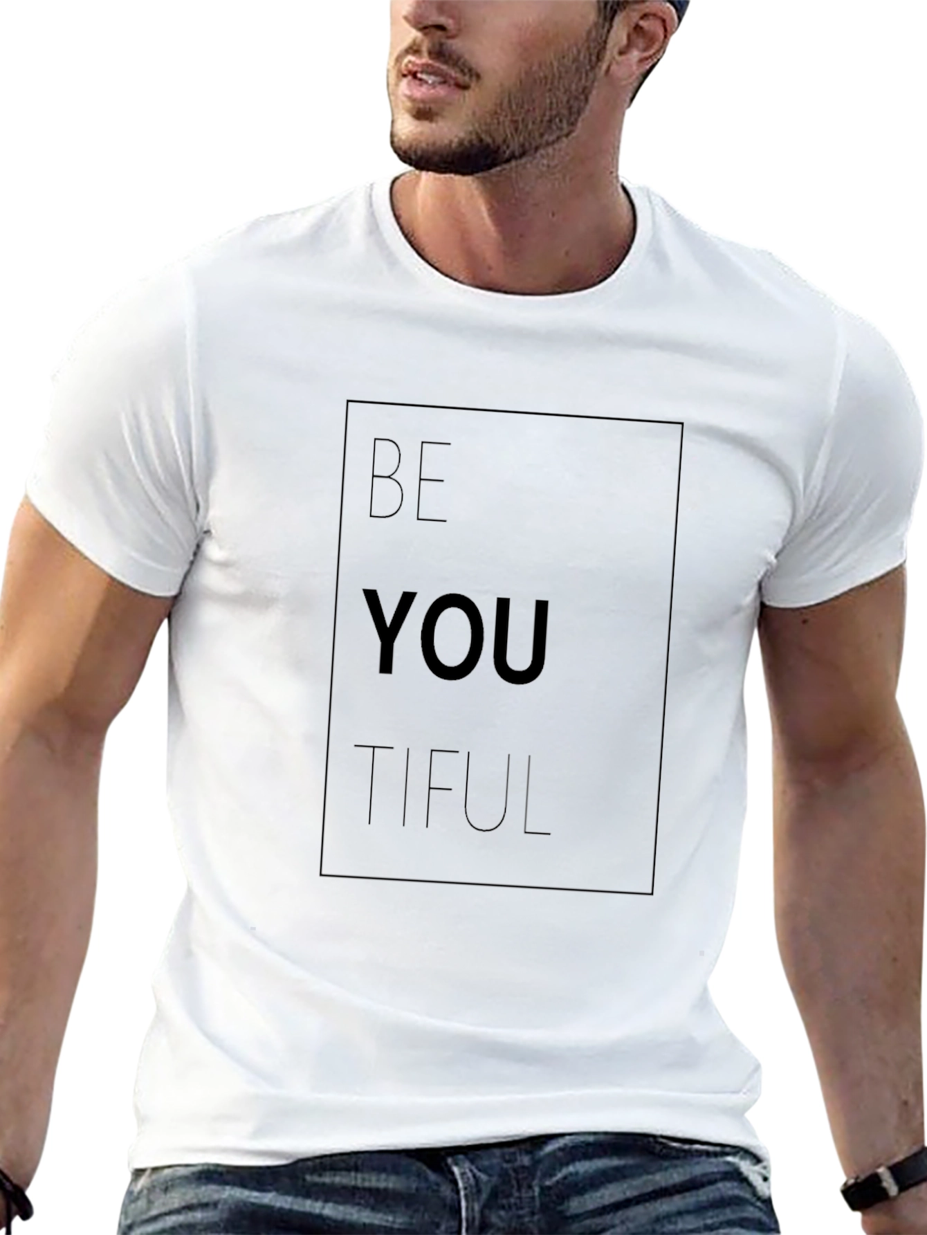 Be You Tiful Black Tee - Inspirational Graphic T-Shirt