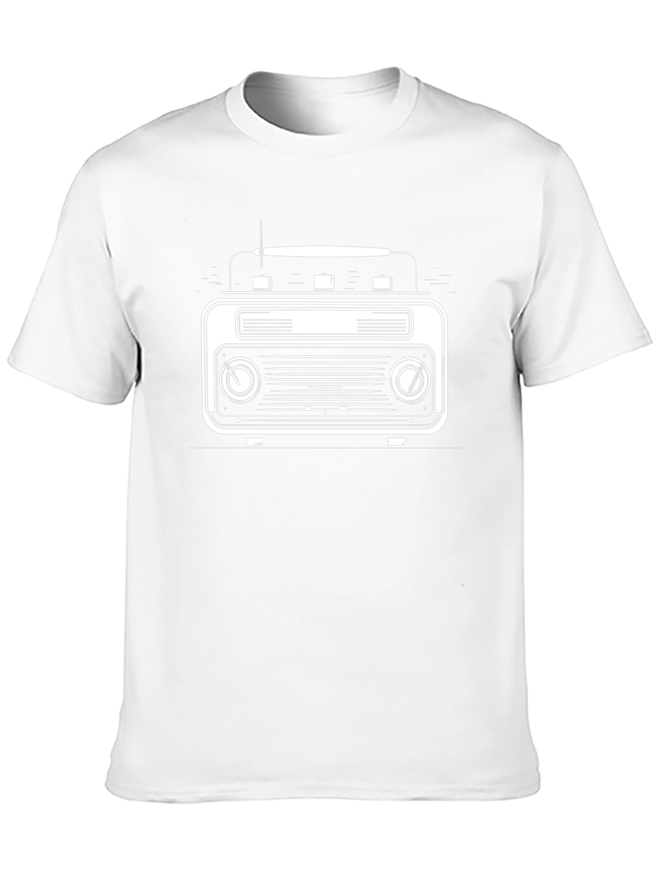 Retro Radio Graphic Tee - Stylish Black T-Shirt