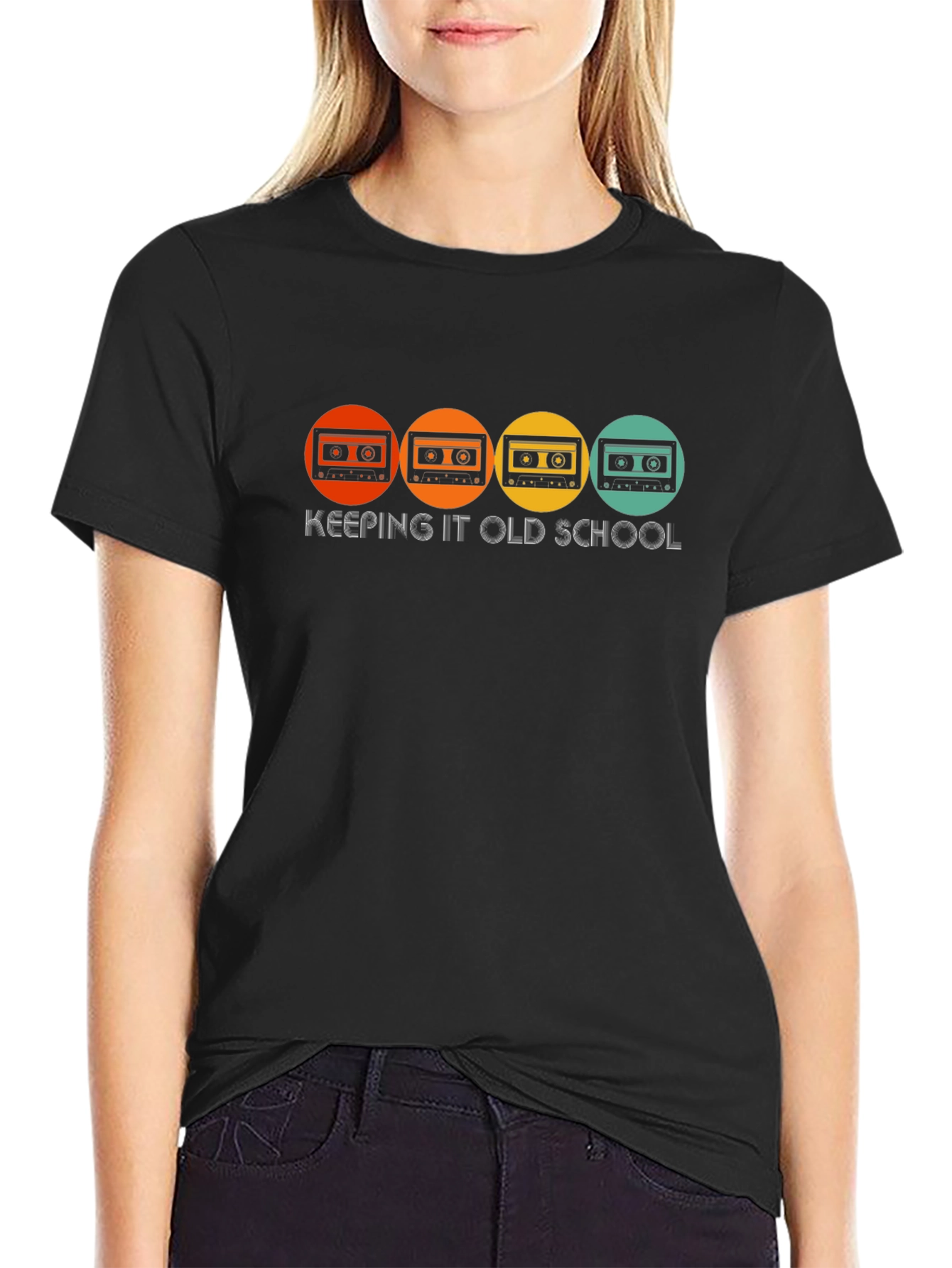 Keeping It Old School T-Shirt - Retro Cassette Design