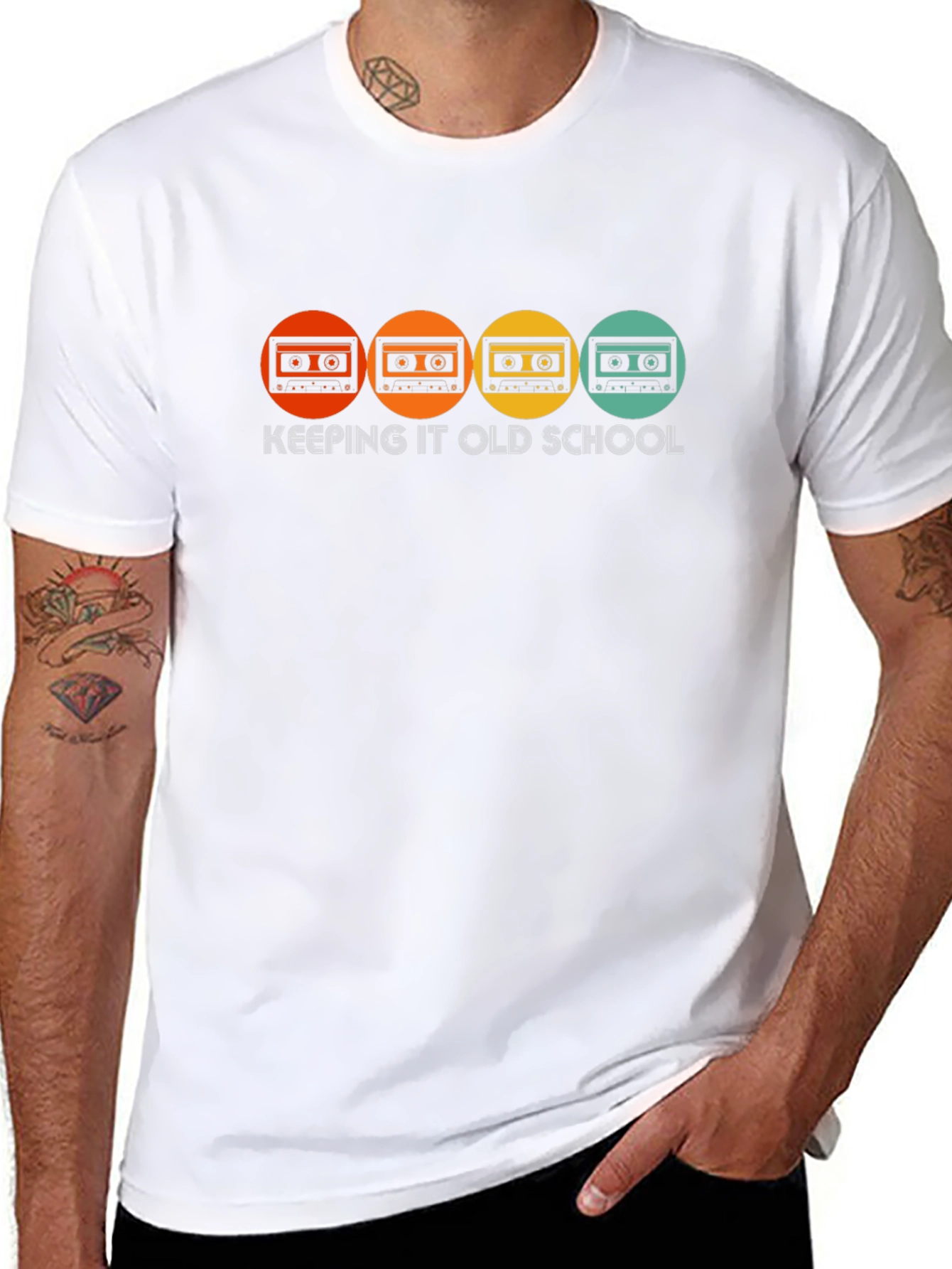 Keeping It Old School T-Shirt - Retro Cassette Design