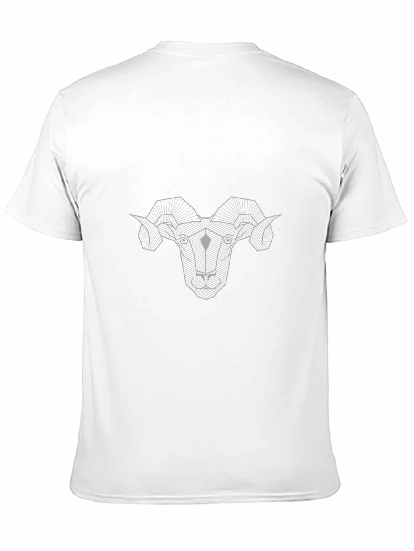 Geometric Ram Head Graphic Tee - Black