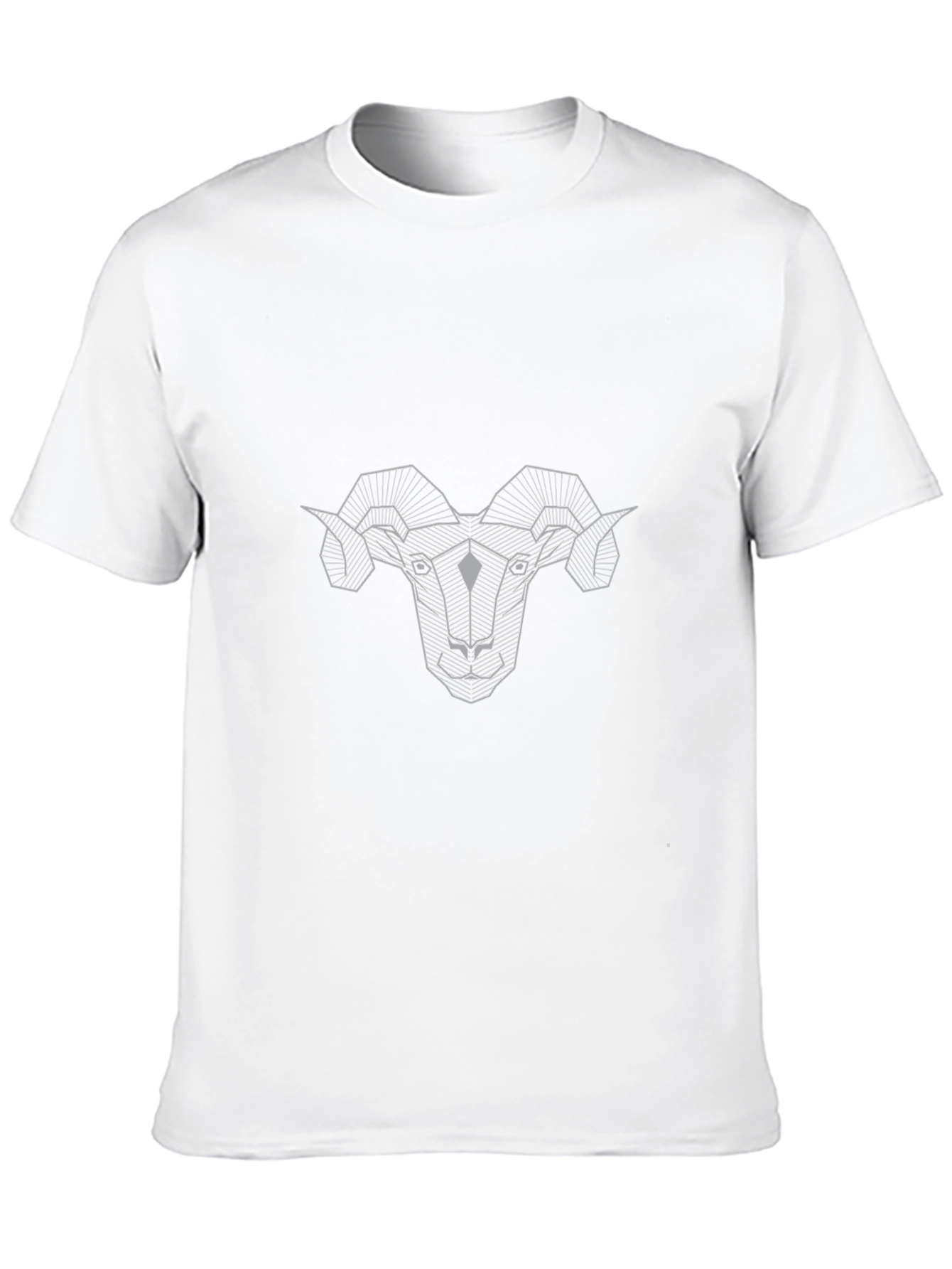 Geometric Ram Head Graphic Tee - Black