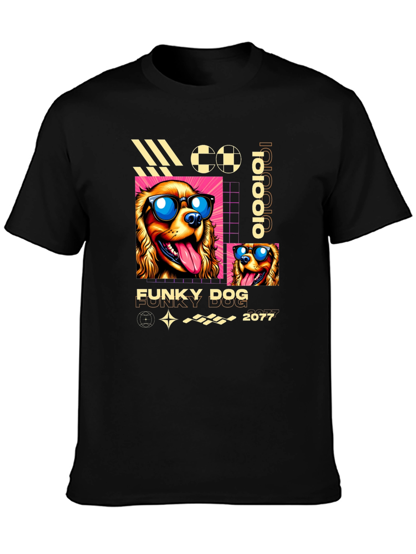 Funky Dog Graphic T-Shirt - Cool Canine Design