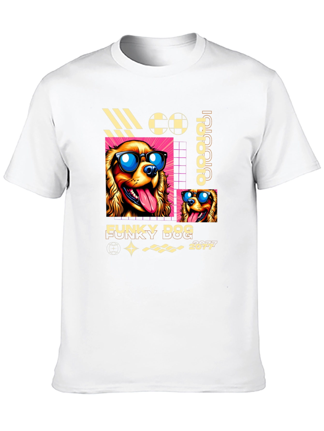 Funky Dog Graphic T-Shirt - Cool Canine Design