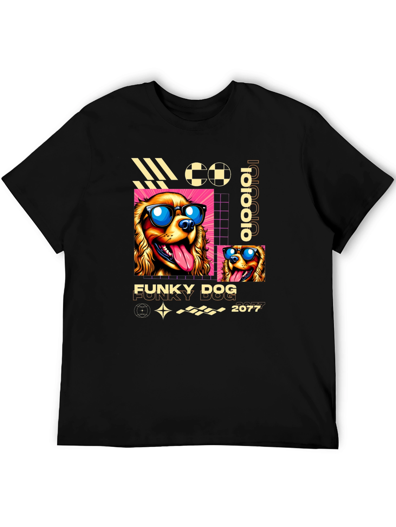 Funky Dog Graphic T-Shirt - Cool Canine Design