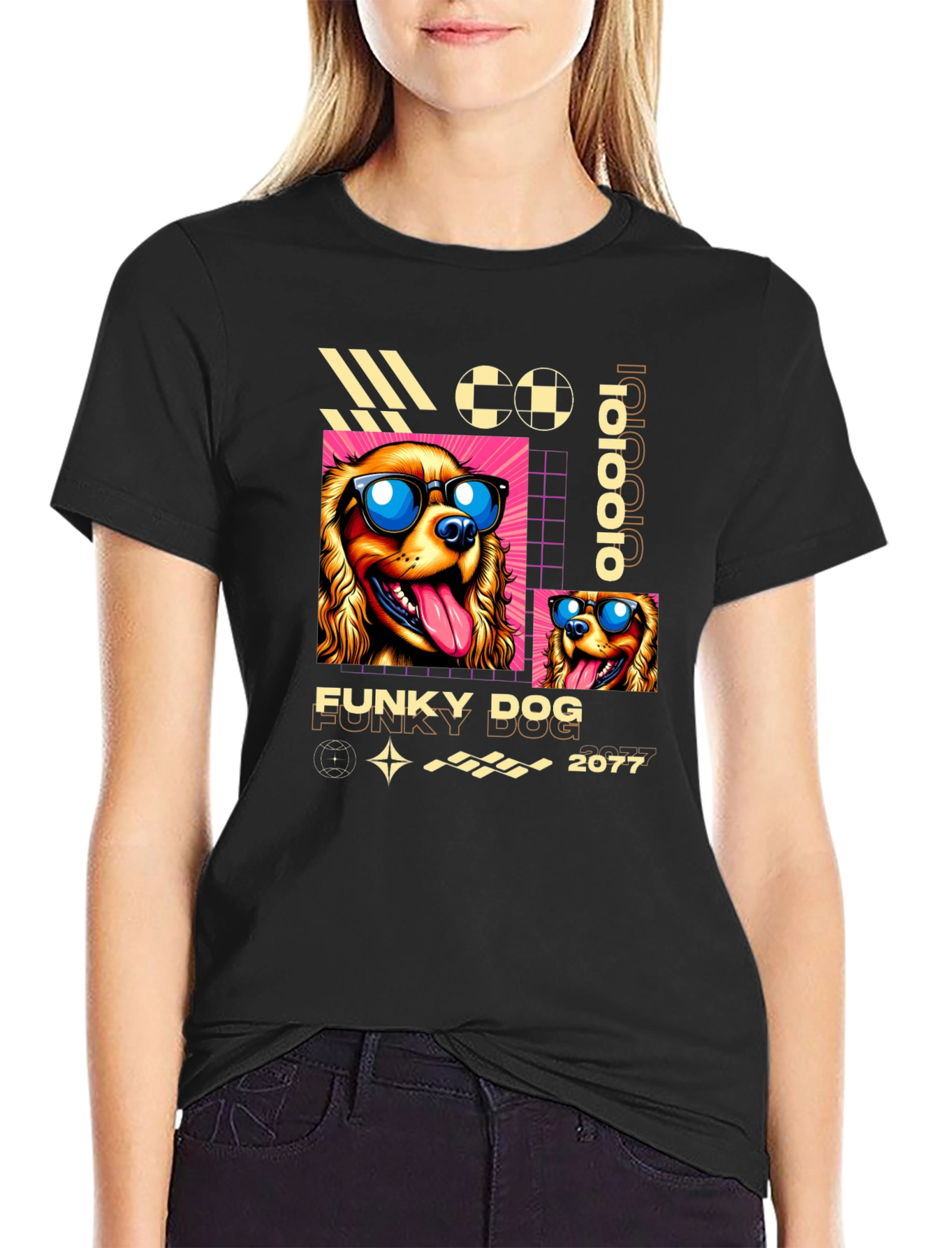 Funky Dog Graphic T-Shirt - Cool Canine Design