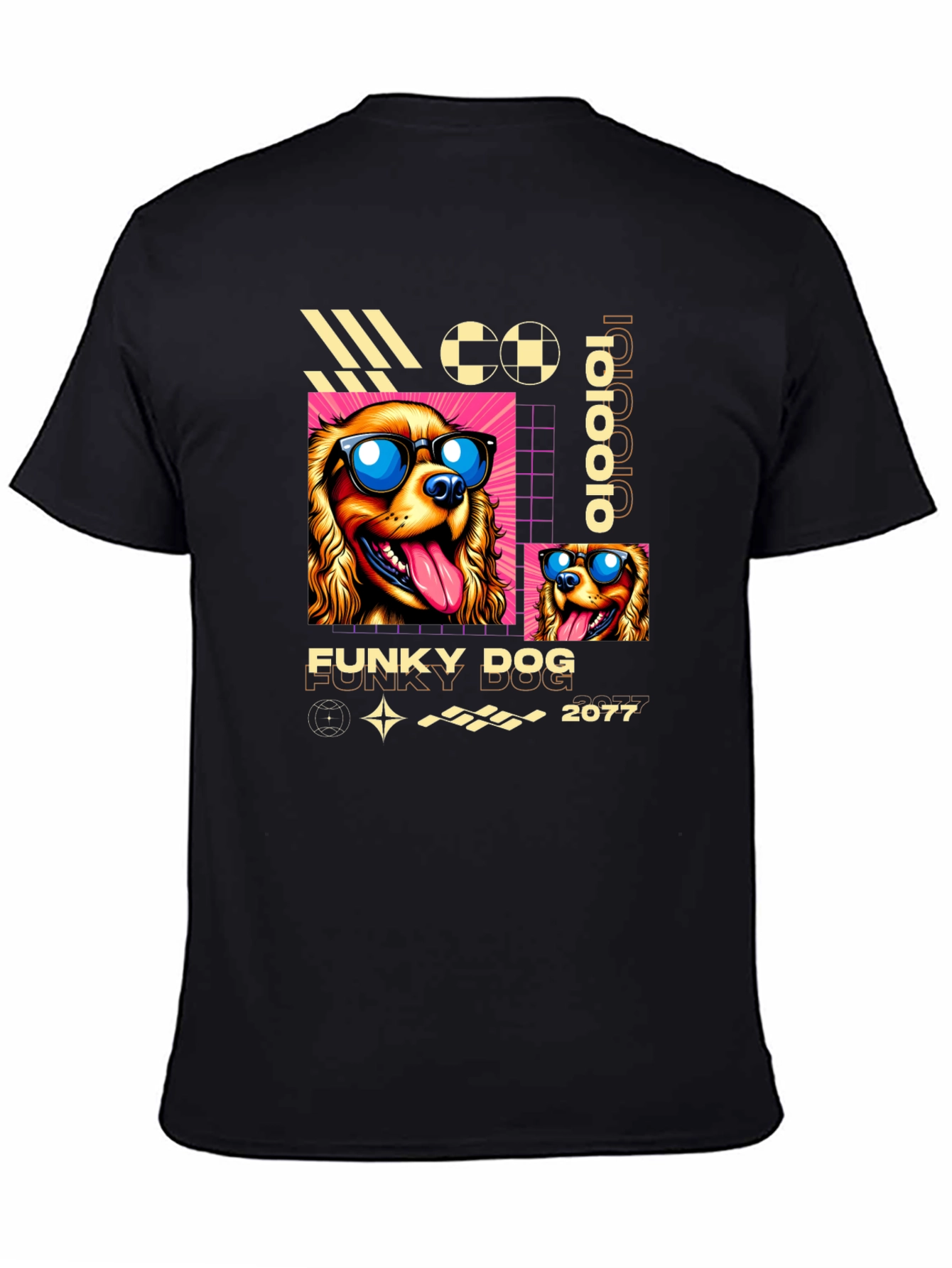 Funky Dog Graphic T-Shirt - Cool Canine Design