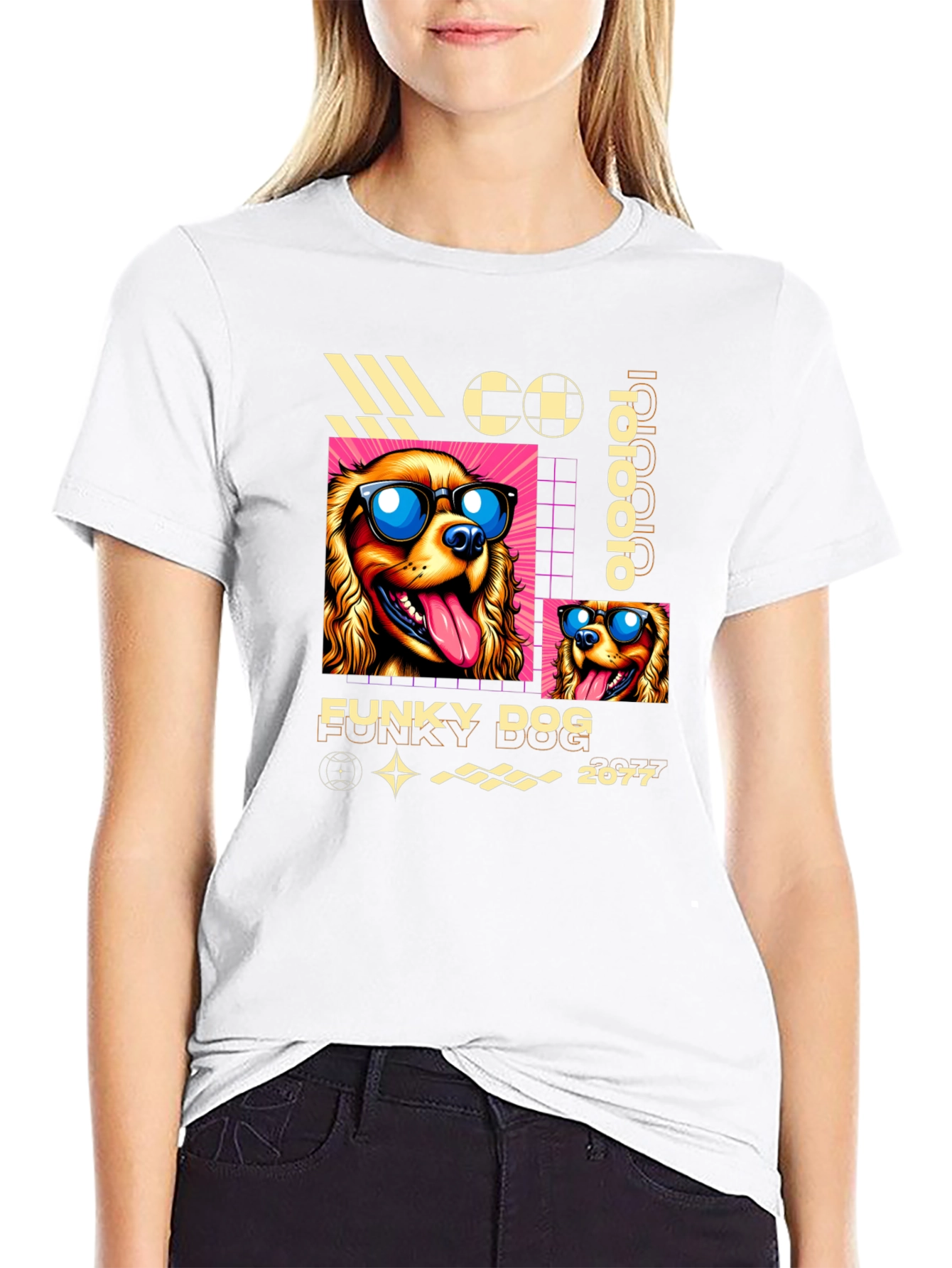 Funky Dog Graphic T-Shirt - Cool Canine Design