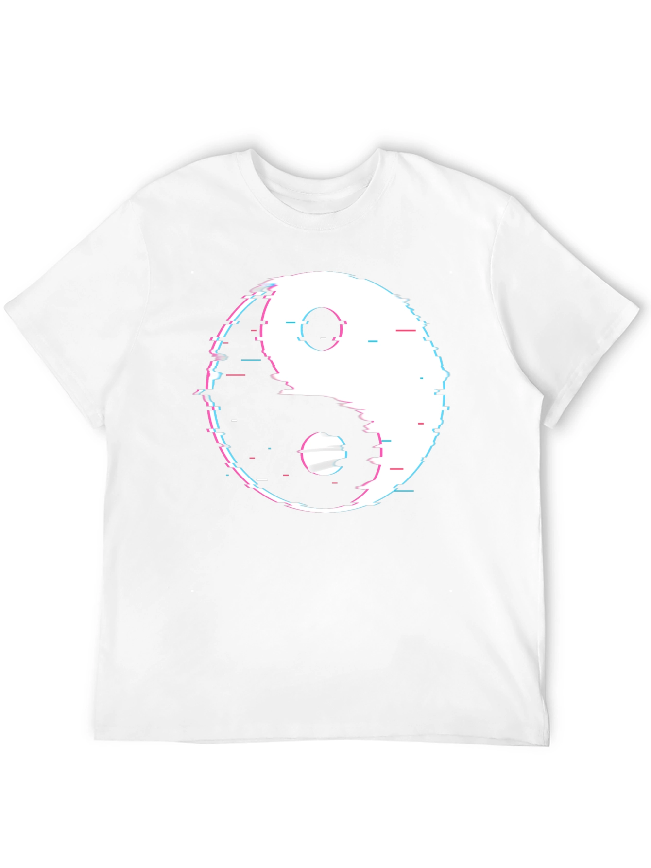 Yin Yang Glitch Black T-Shirt