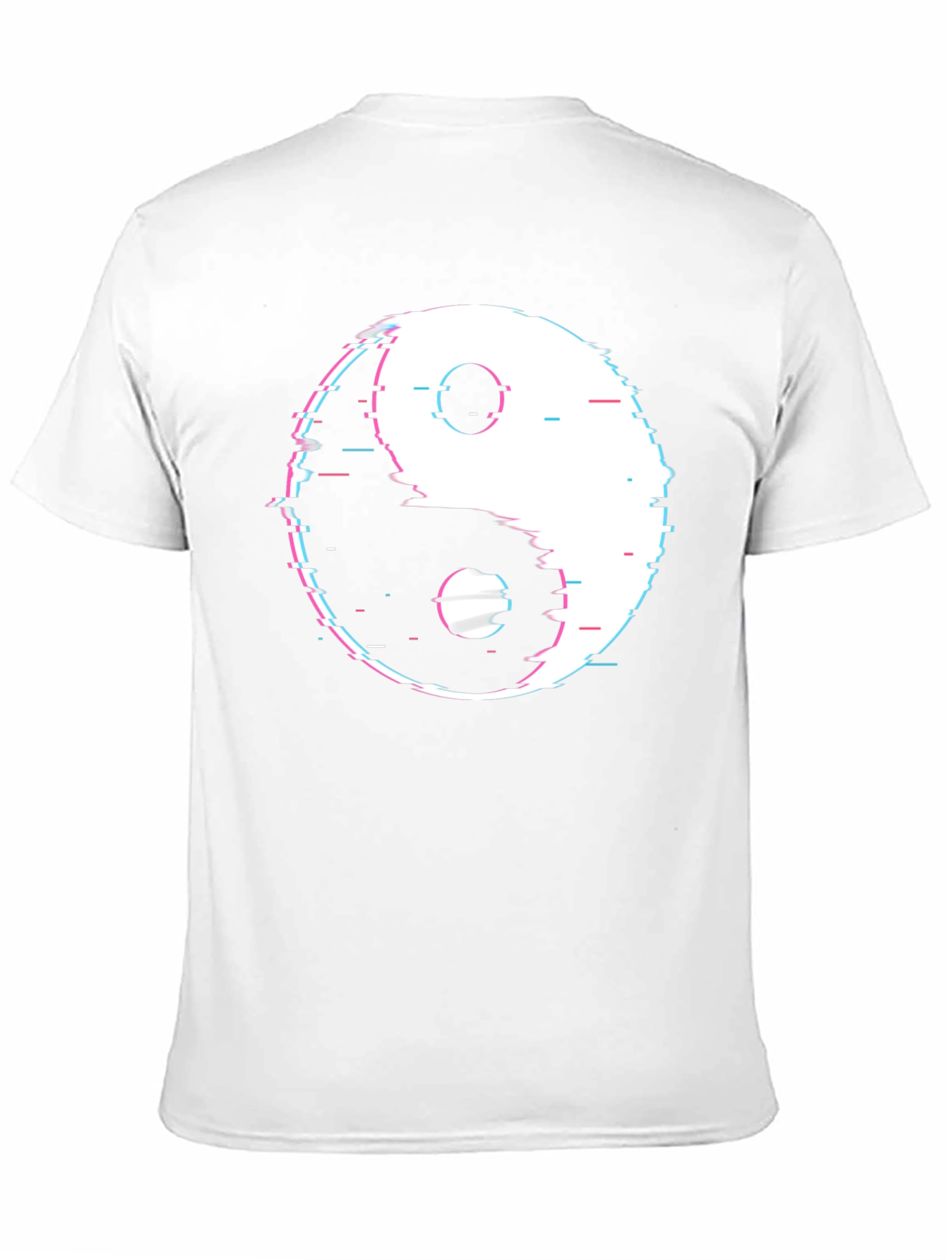 Yin Yang Glitch Black T-Shirt
