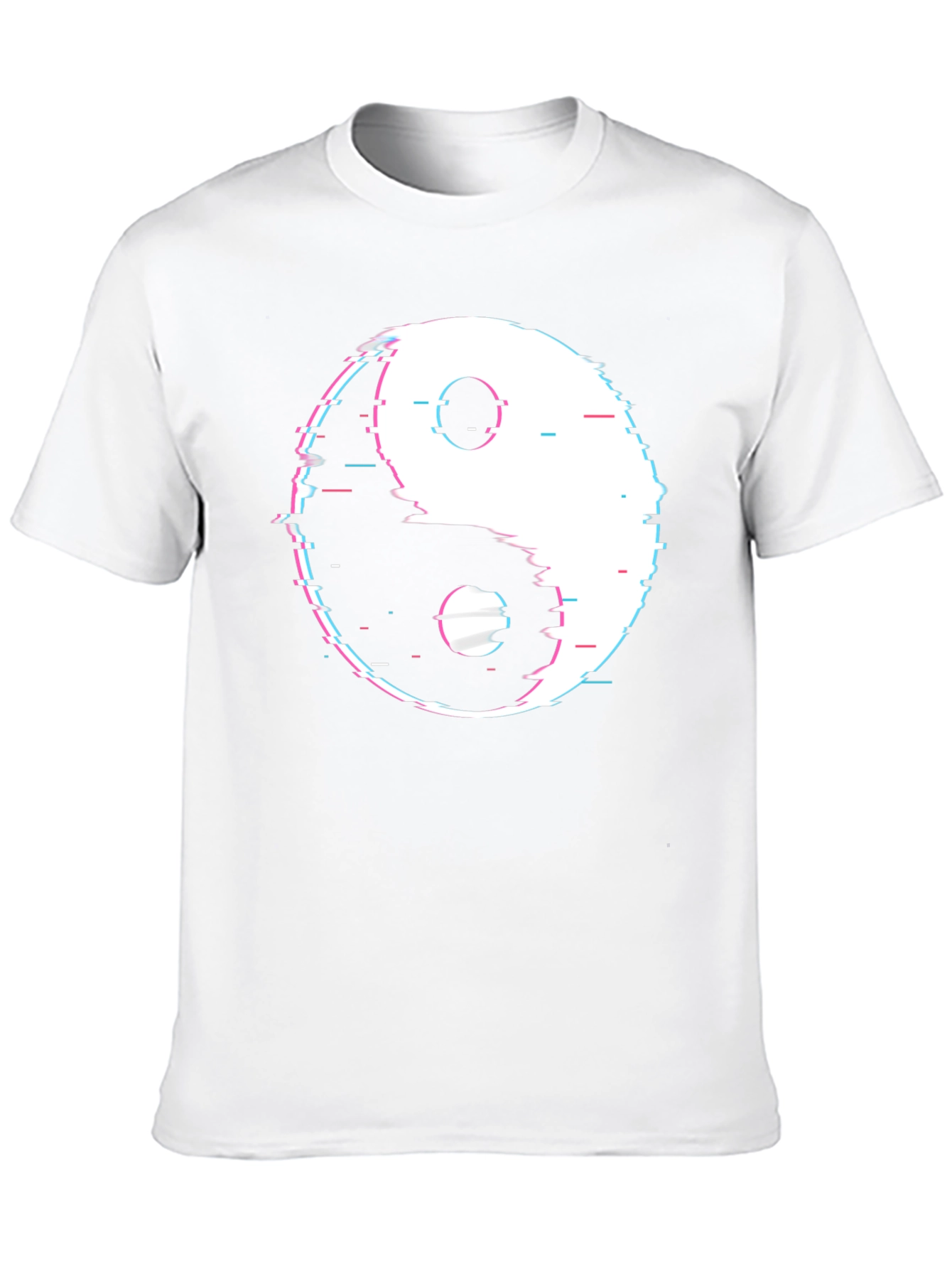 Yin Yang Glitch Black T-Shirt
