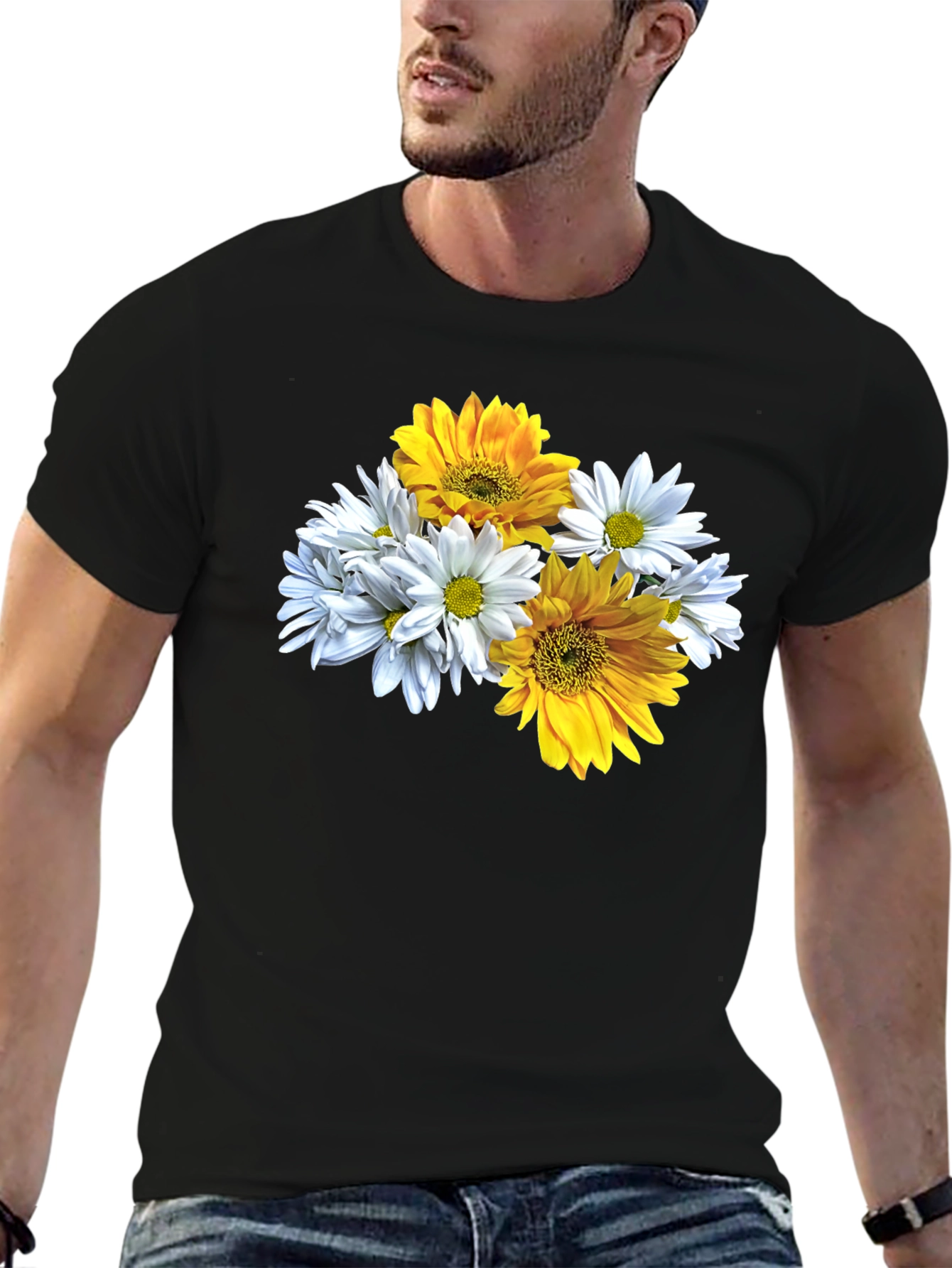 Floral Graphic Tee - Daisy & Sunflower Print