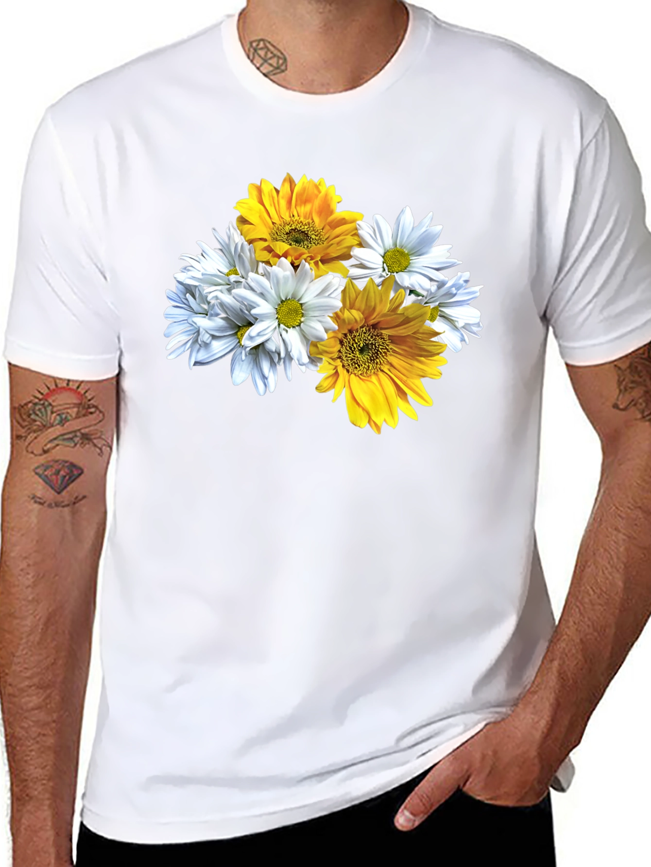 Floral Graphic Tee - Daisy & Sunflower Print