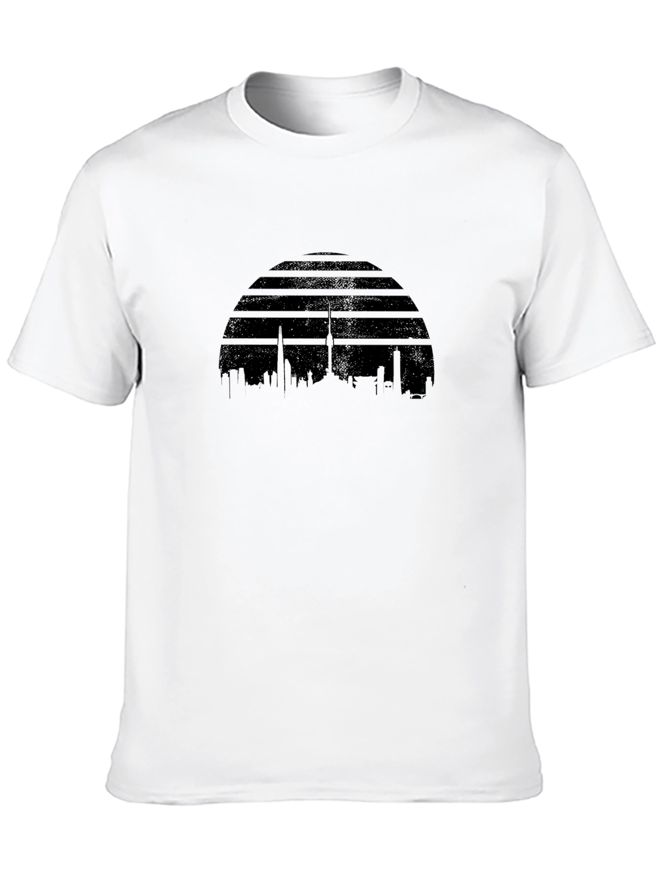 Retro Skyline T-Shirt - Black Graphic Tee