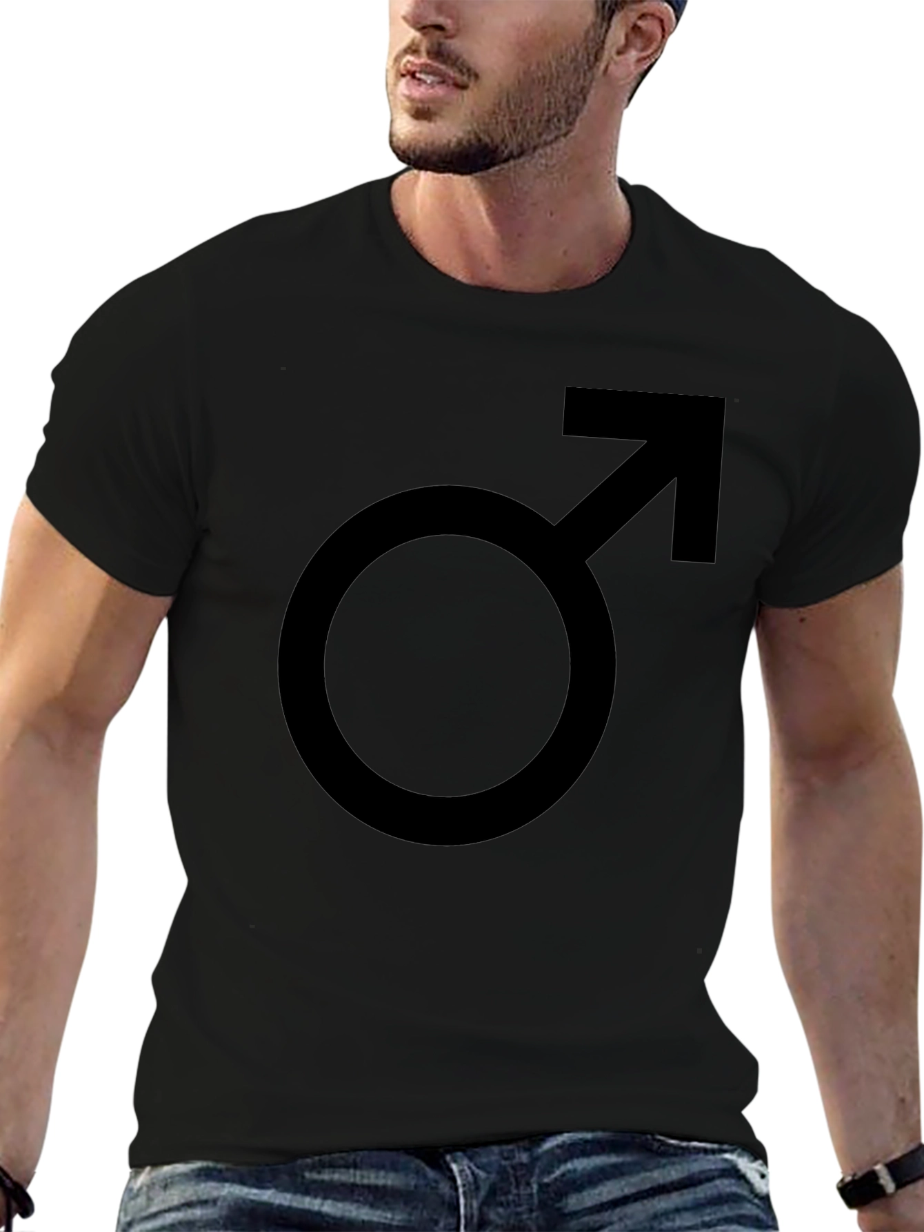 Classic Black T-Shirt with Male Symbol