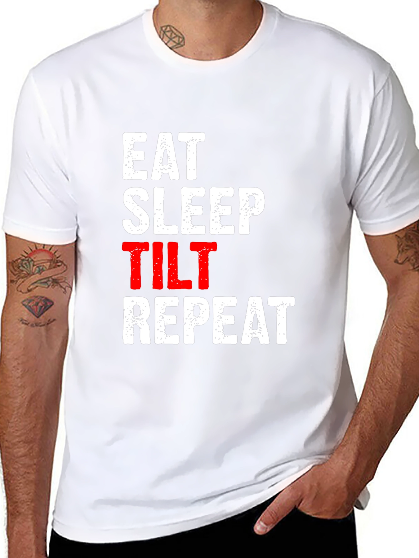Eat Sleep Tilt Repeat - Funny Gamer T-Shirt