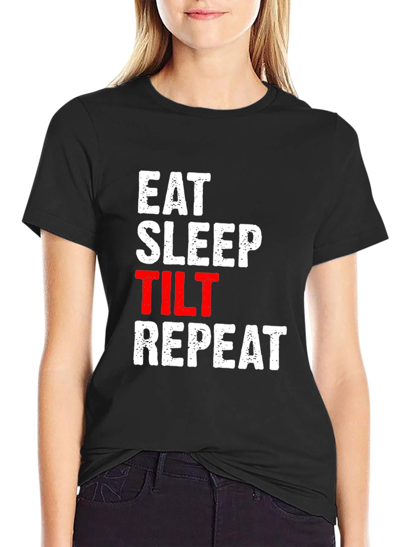 Eat Sleep Tilt Repeat - Funny Gamer T-Shirt