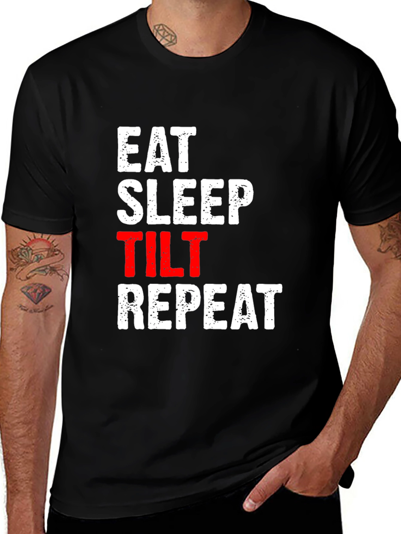 Eat Sleep Tilt Repeat - Funny Gamer T-Shirt