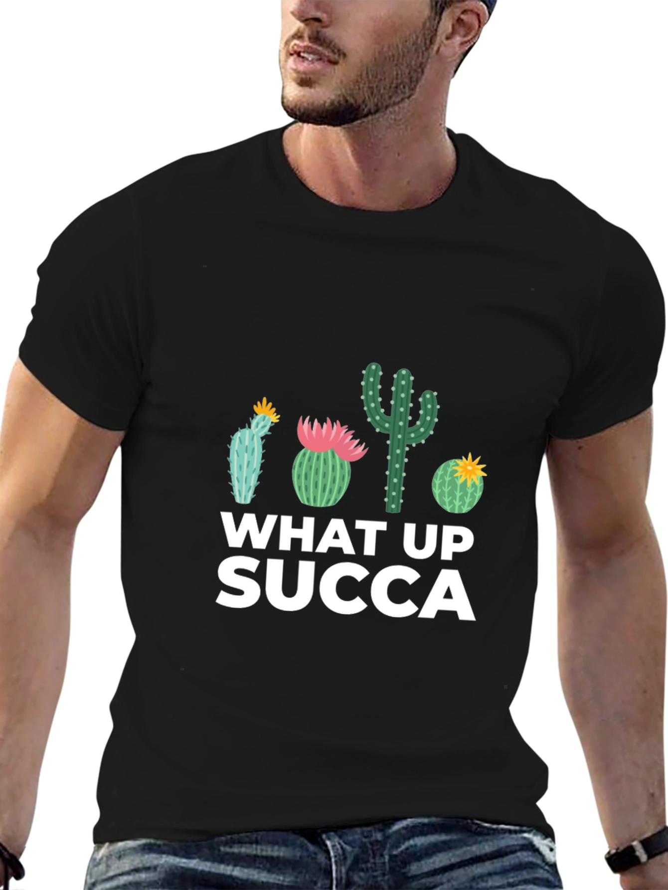 What Up SUCCA Cactus Graphic T-Shirt