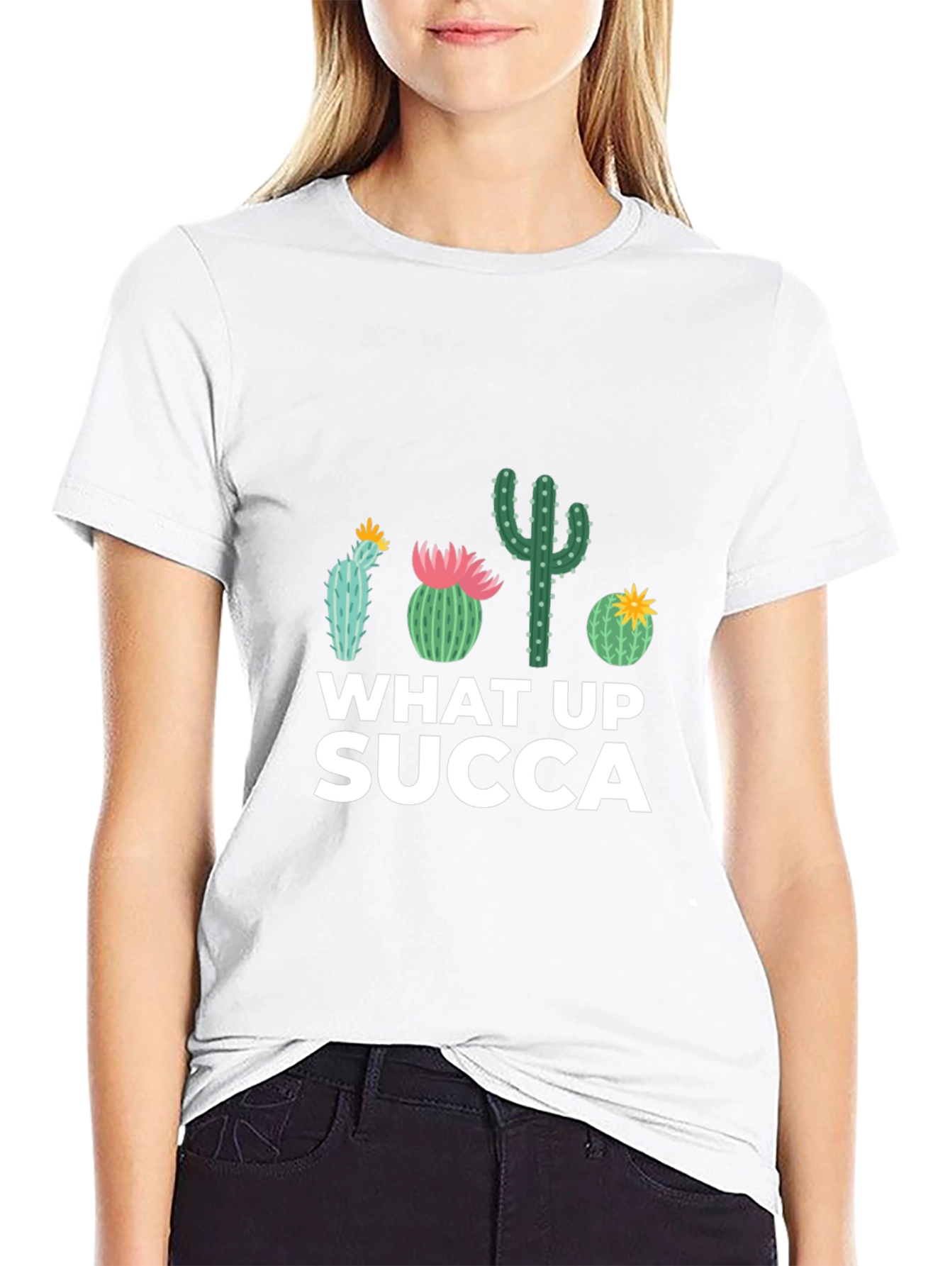 What Up SUCCA Cactus Graphic T-Shirt