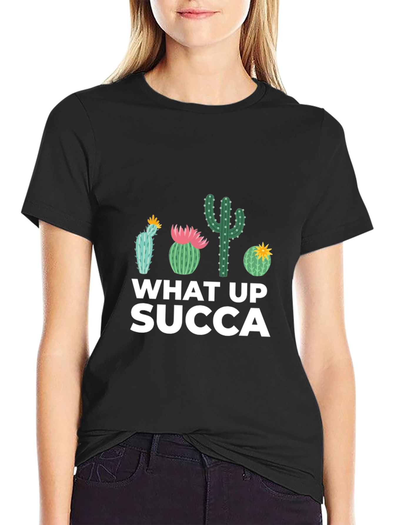 What Up SUCCA Cactus Graphic T-Shirt