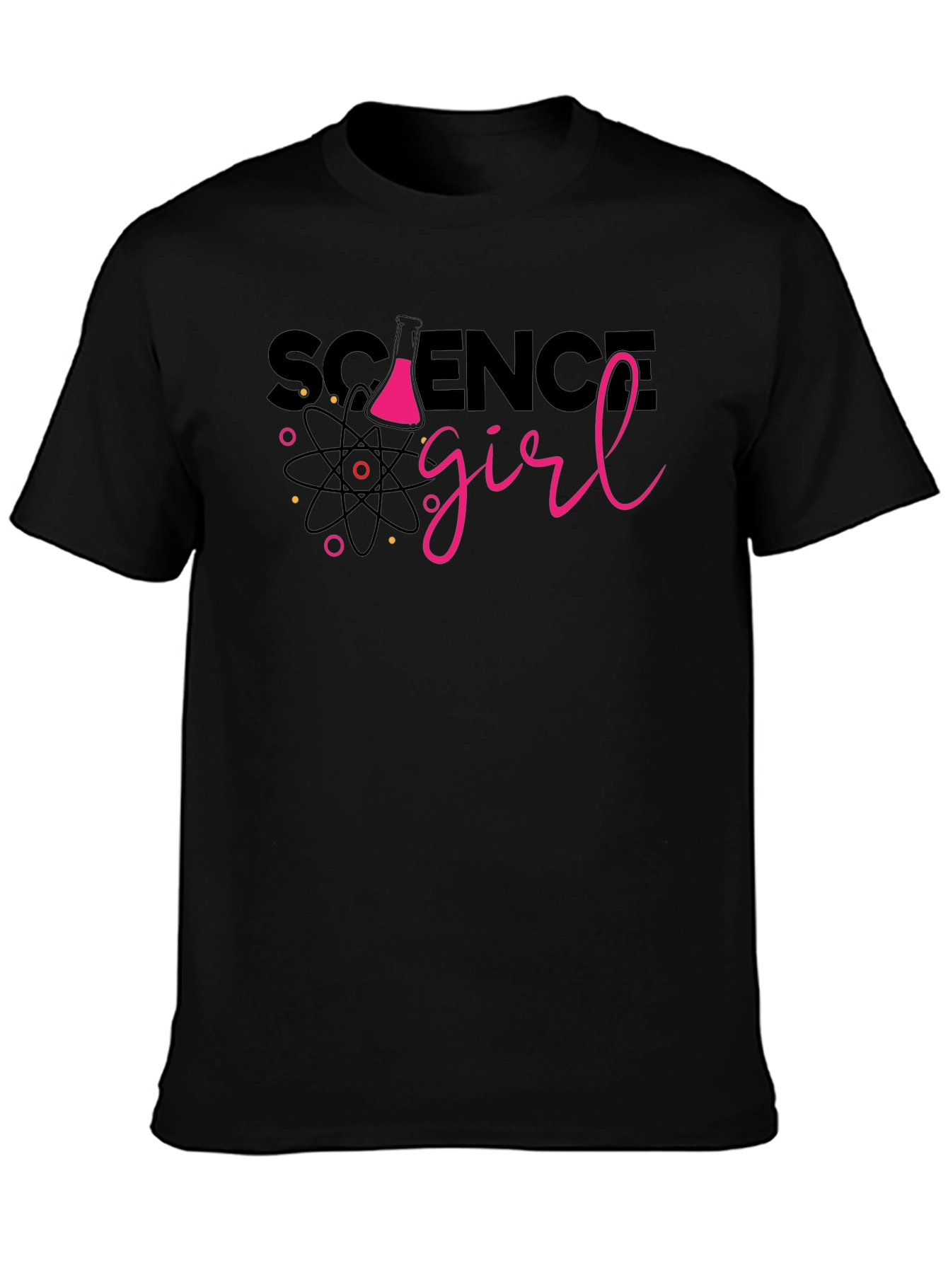 Science Girl T-Shirt - Black Short Sleeve
