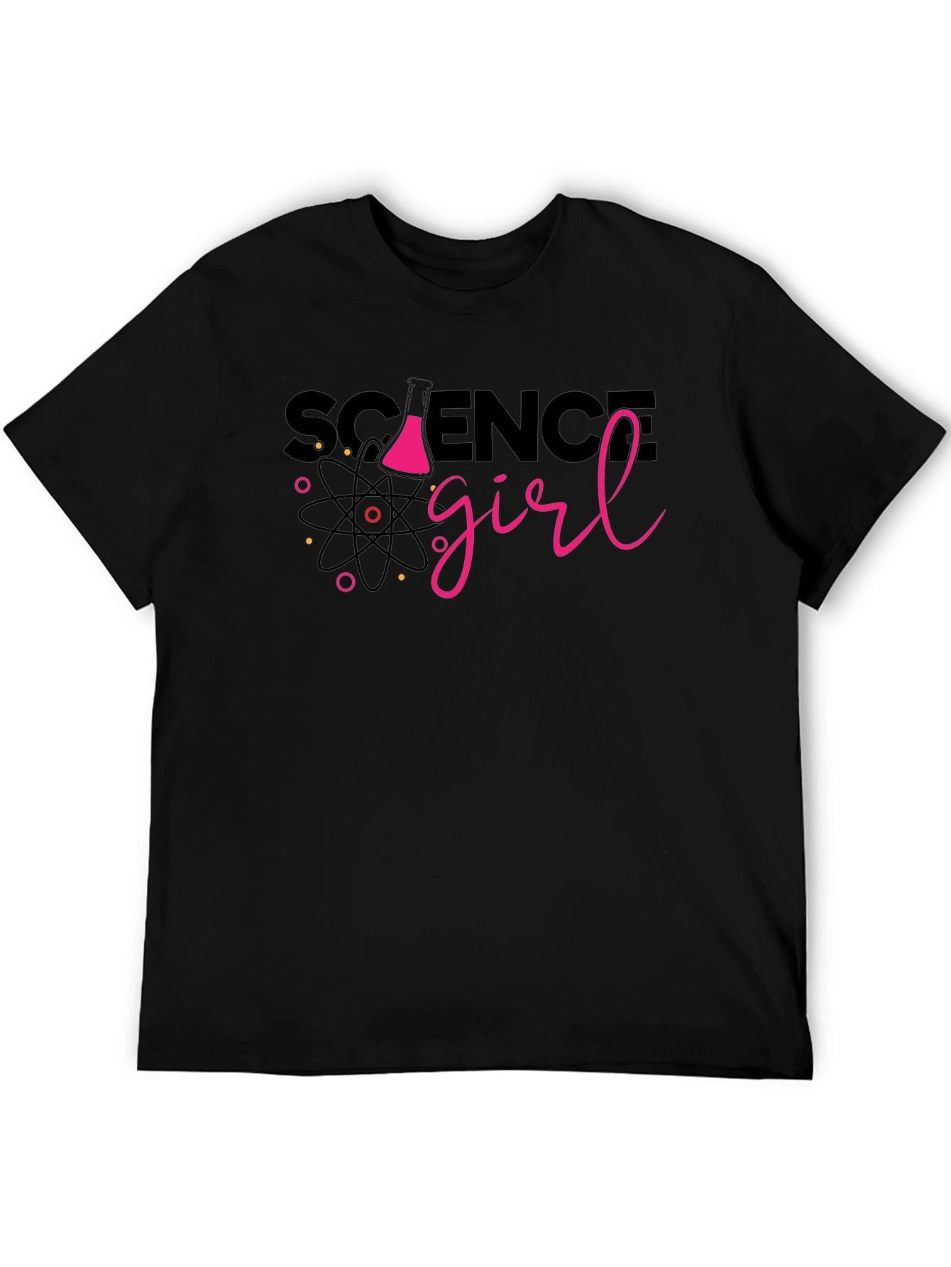 Science Girl T-Shirt - Black Short Sleeve