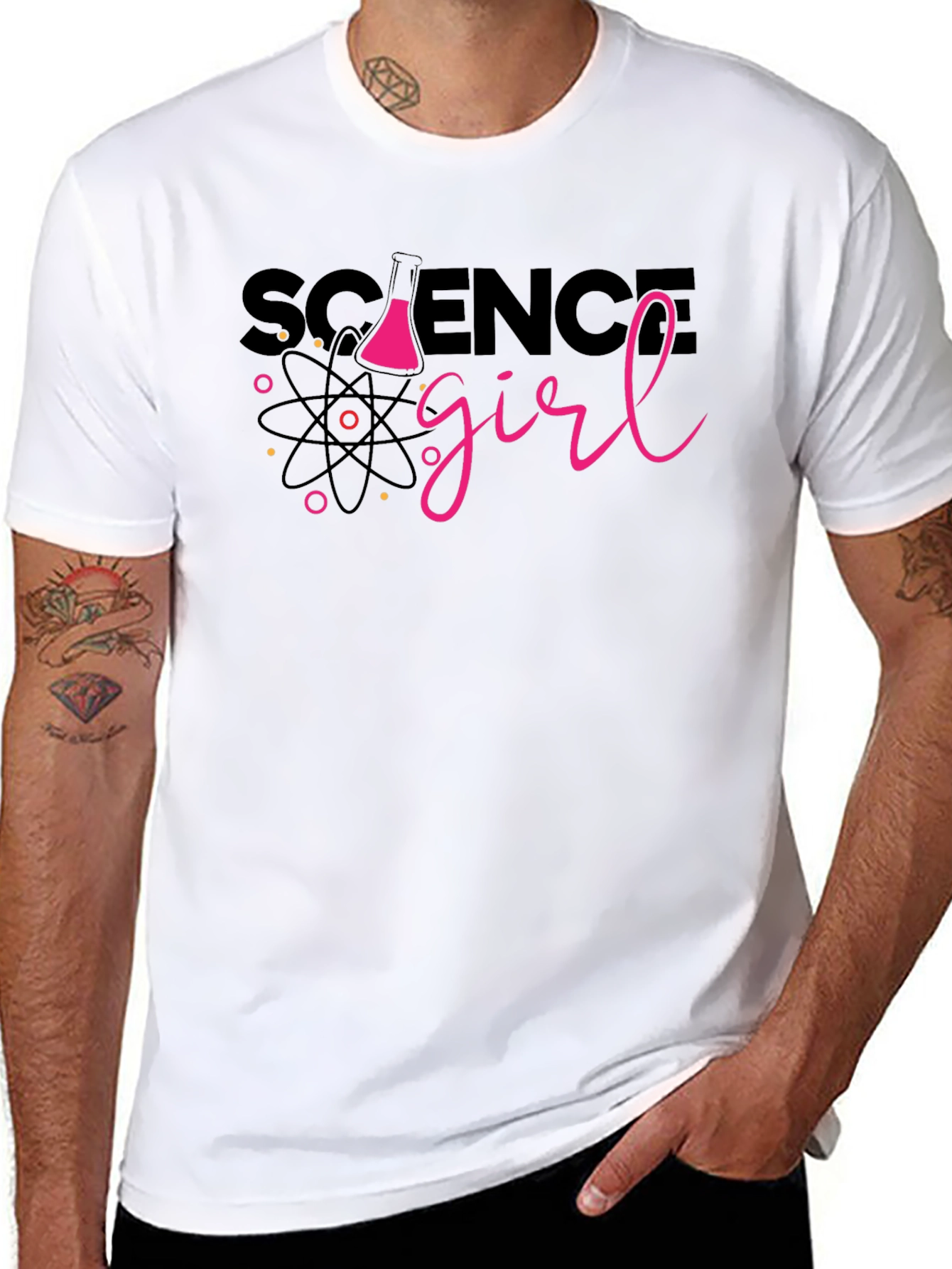 Science Girl T-Shirt - Black Short Sleeve