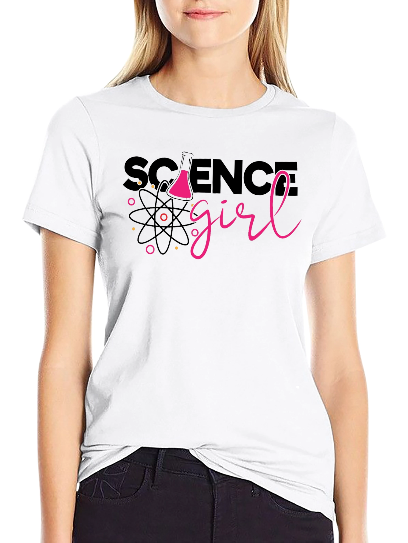 Science Girl T-Shirt - Black Short Sleeve