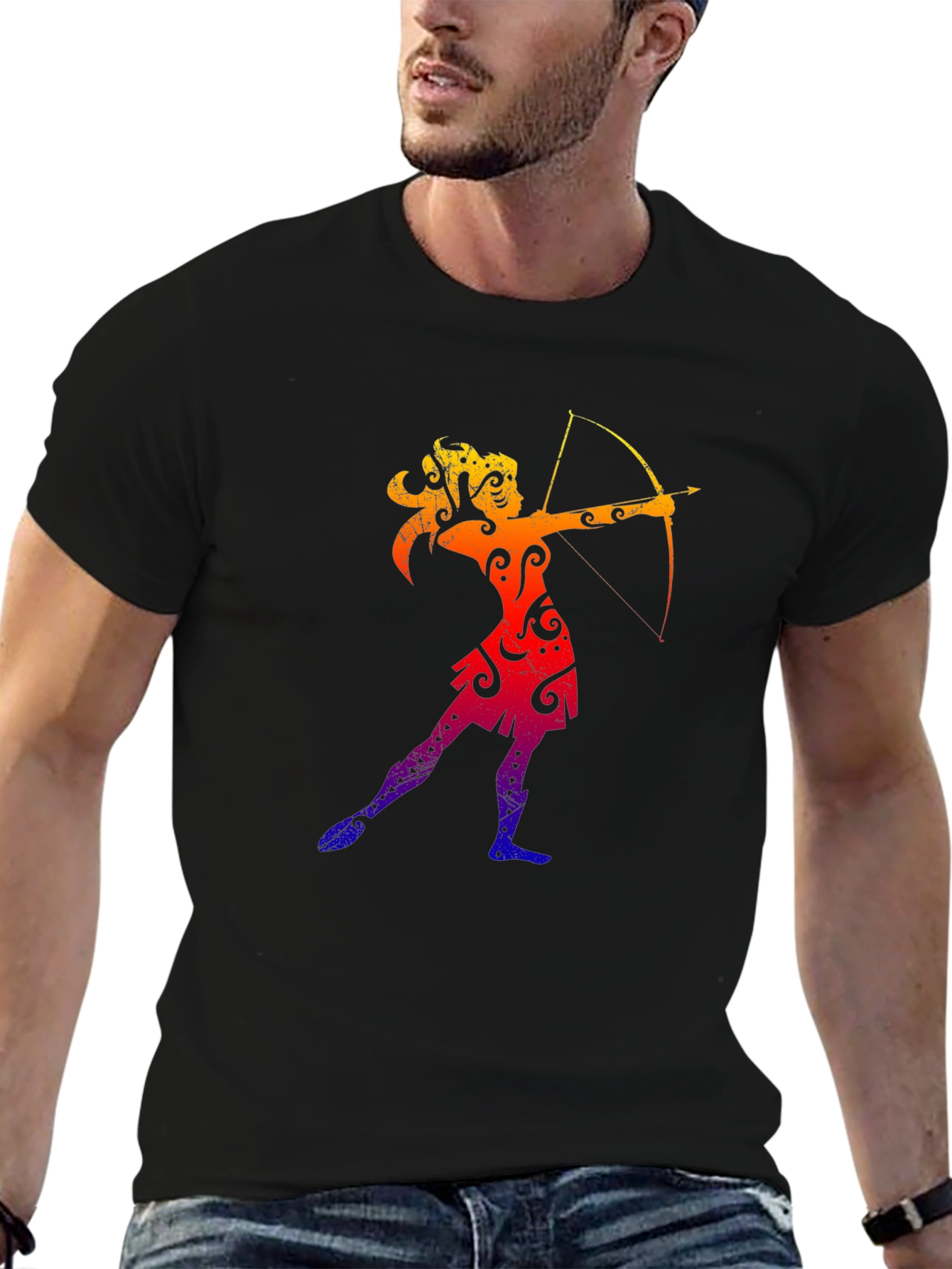 Sagittarius Zodiac Black T-Shirt