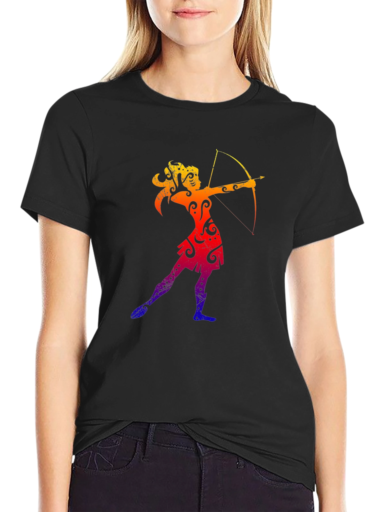Sagittarius Zodiac Black T-Shirt