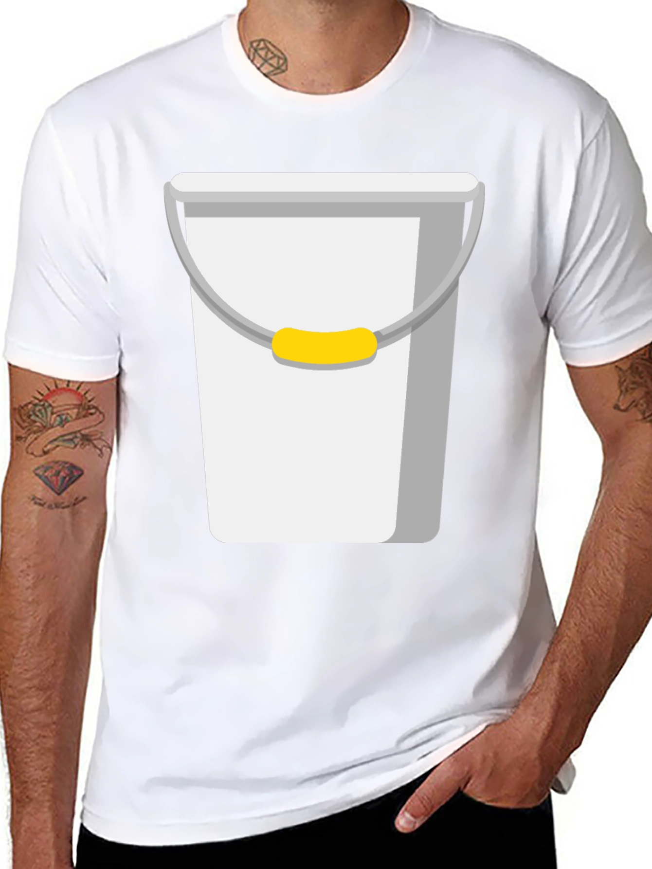 Novelty Bucket Graphic Tee - Quirky Casual Wear