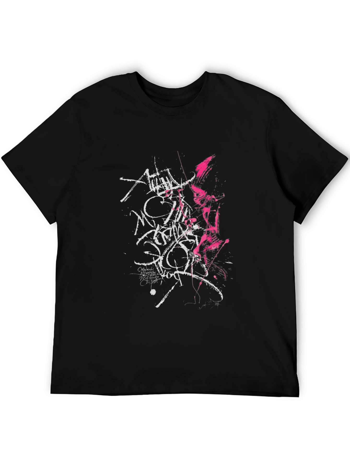 Edgy Graphic Print T-Shirt - Black