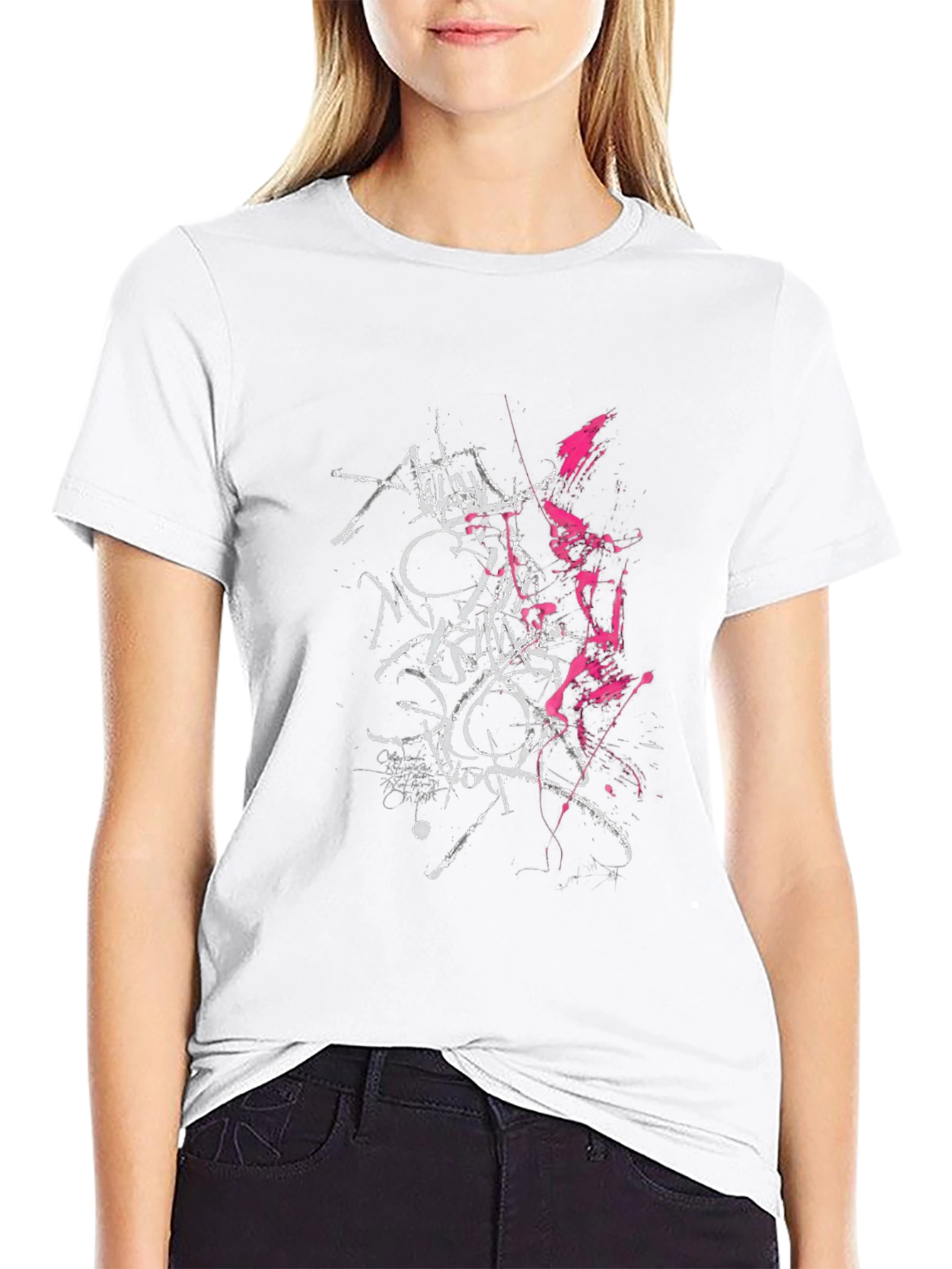 Edgy Graphic Print T-Shirt - Black