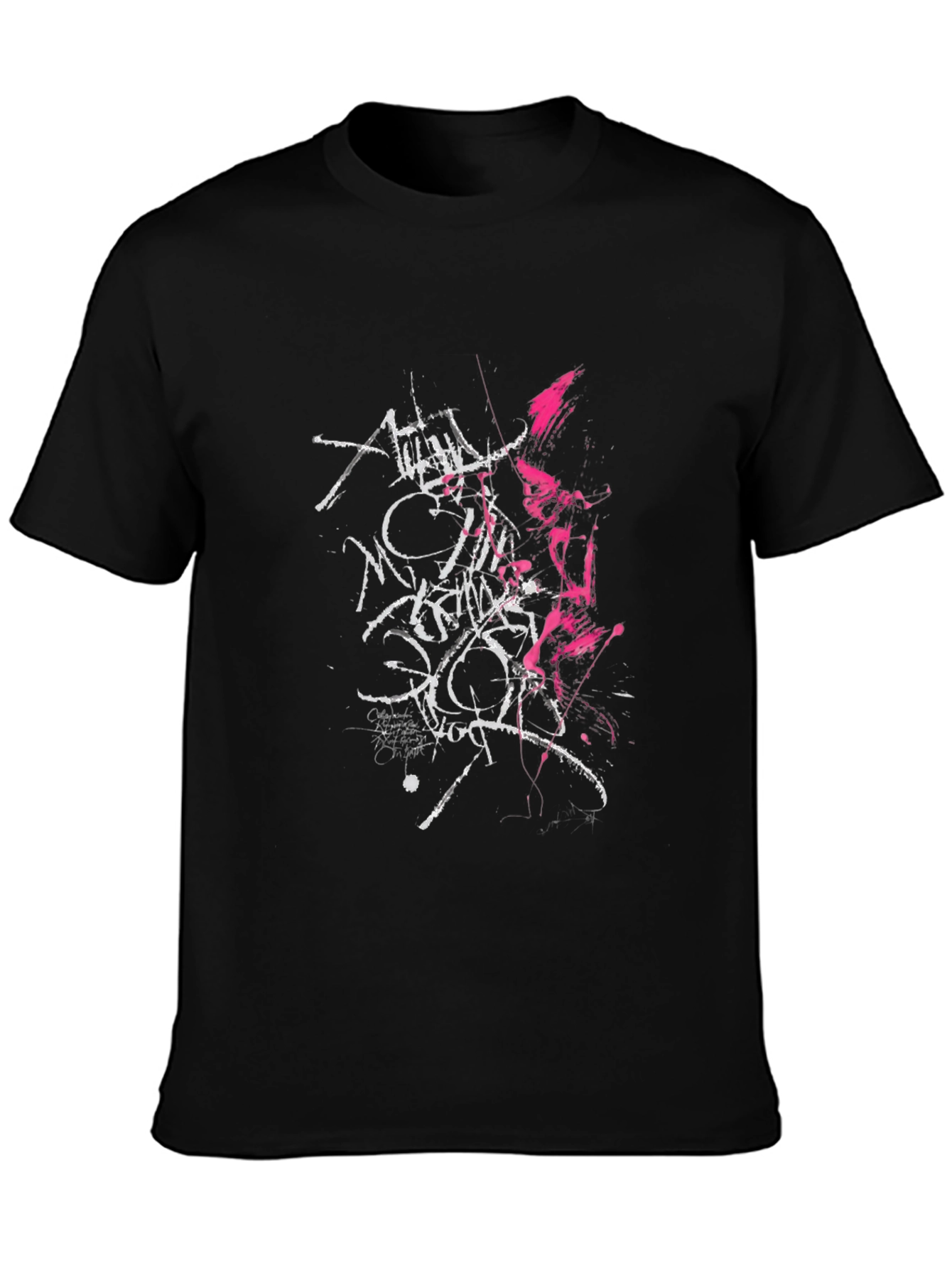 Edgy Graphic Print T-Shirt - Black