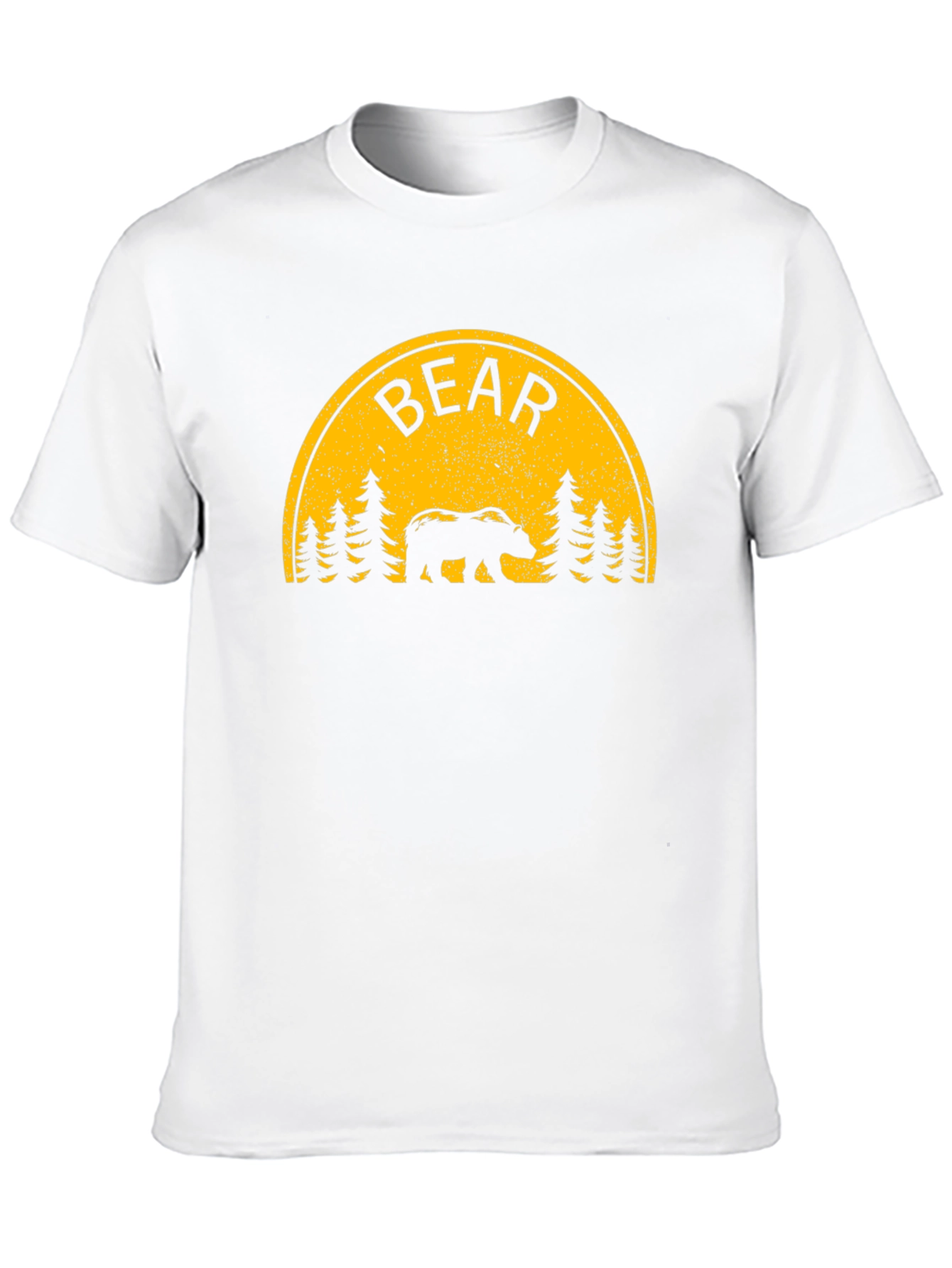 Bear Silhouette Graphic Print Black T-Shirt