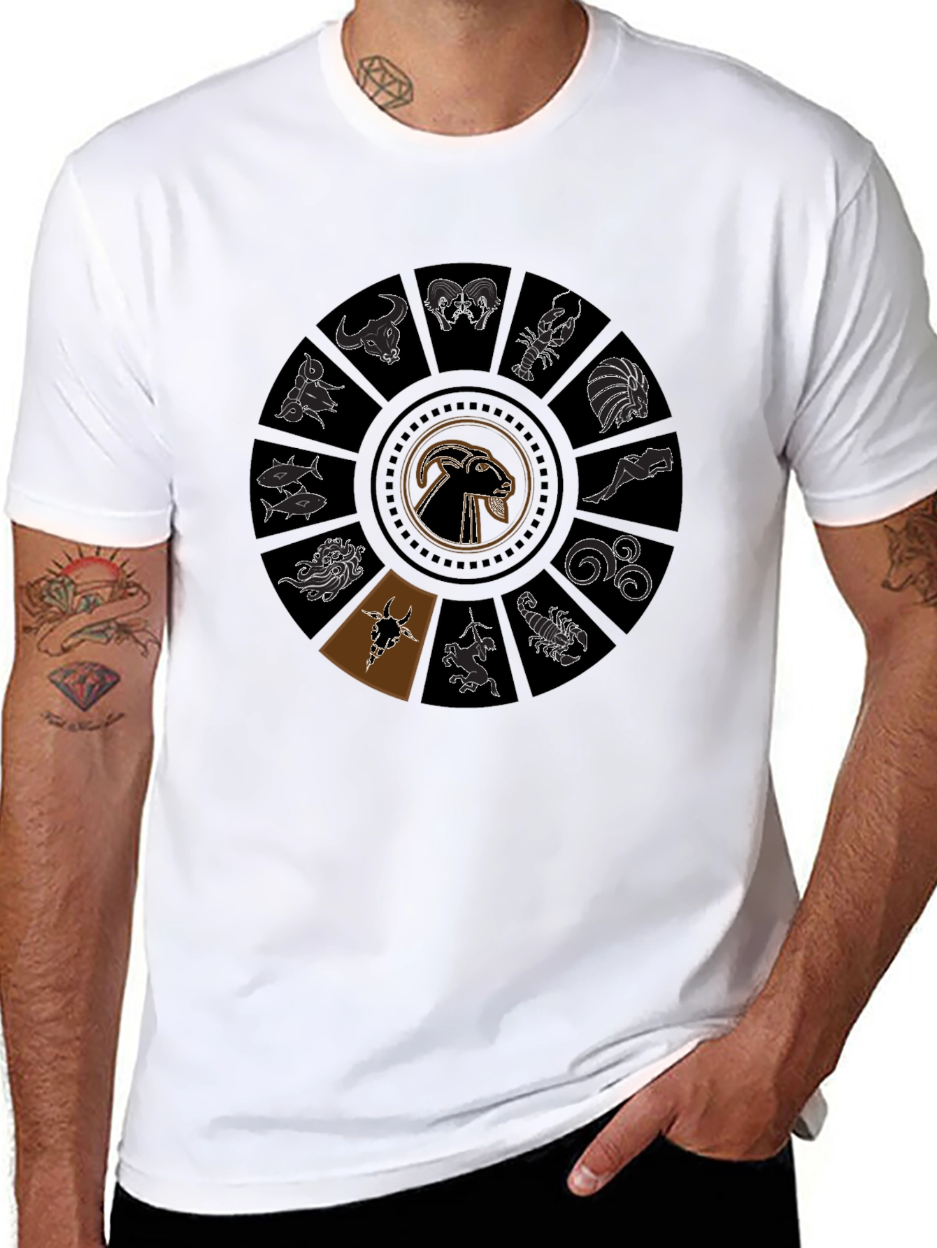Zodiac Wheel Graphic Tee - Astrology Shirt